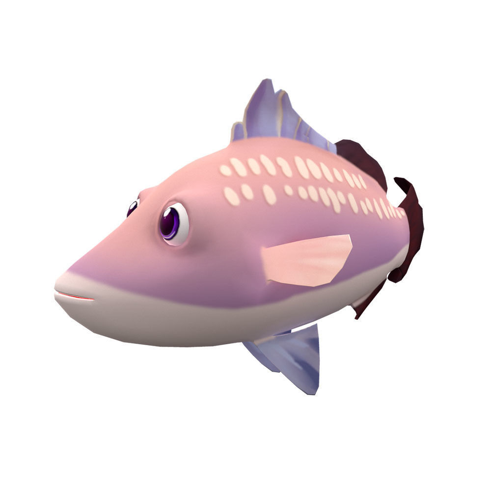 Barramundi Animated Fish  Low-poly 3D model_1