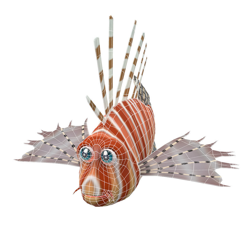 Lion Animated Fish Low-poly 3D model_6
