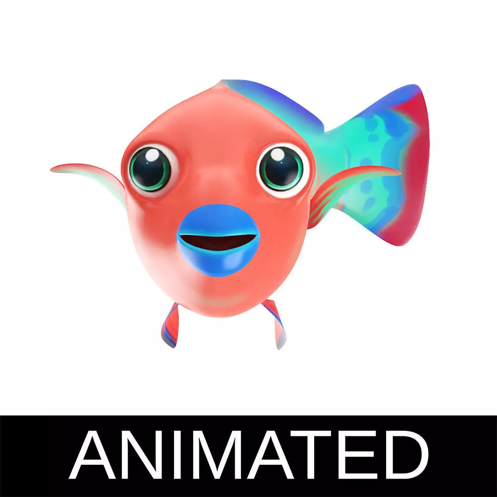 Parrot Animated Fish Low-poly 3D model