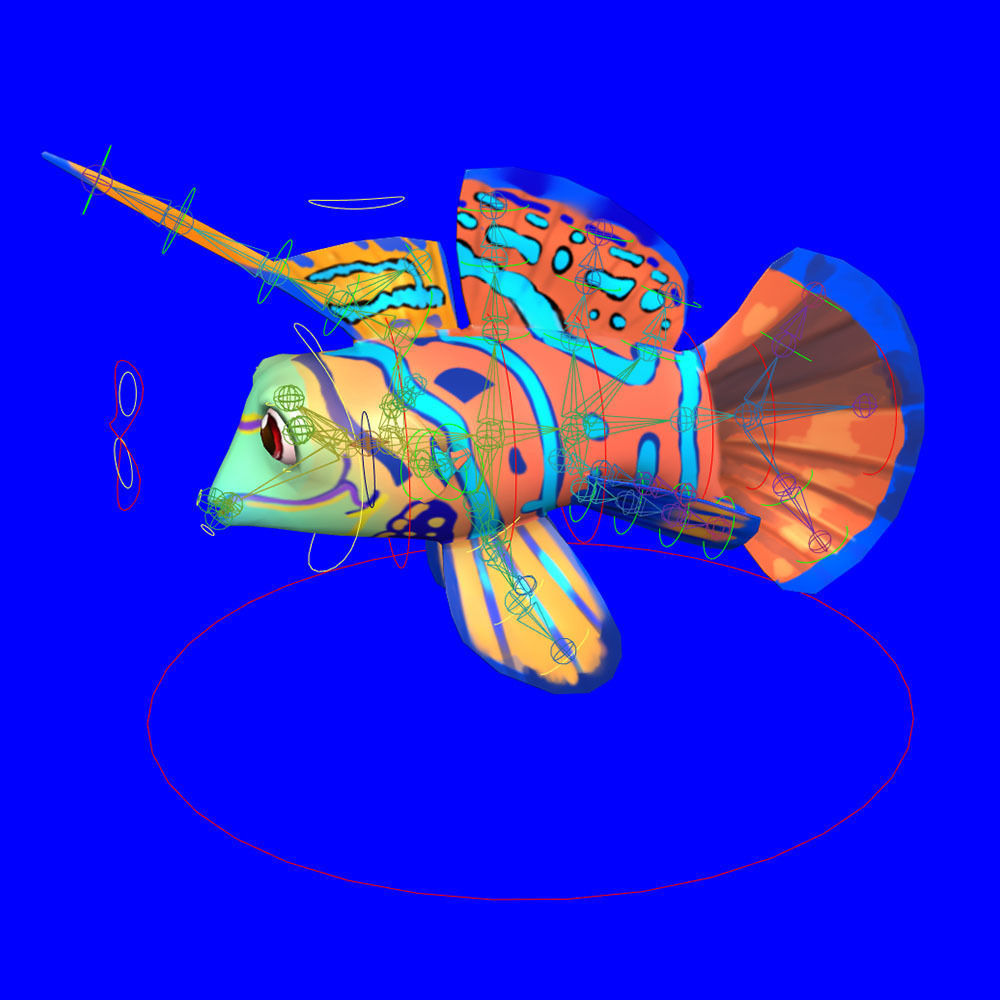 Dragonet Animated Fish  Low-poly 3D model_8