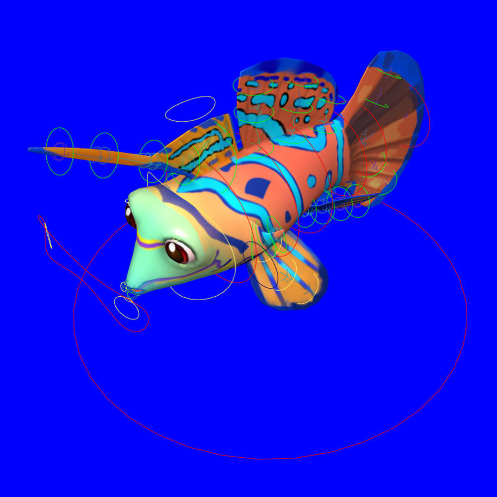 Dragonet Animated Fish  Low-poly 3D model_7