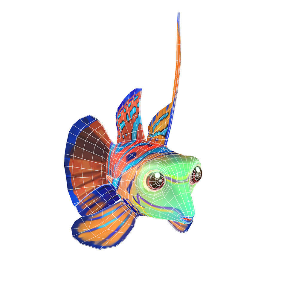 Dragonet Animated Fish  Low-poly 3D model_5