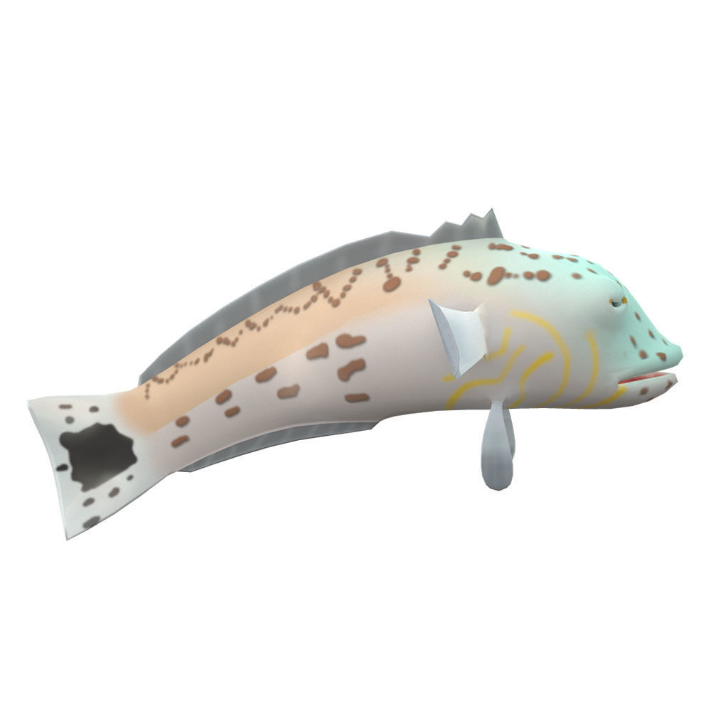 Speckled Sand Perch Animated Fish  Low-poly 3D model_2