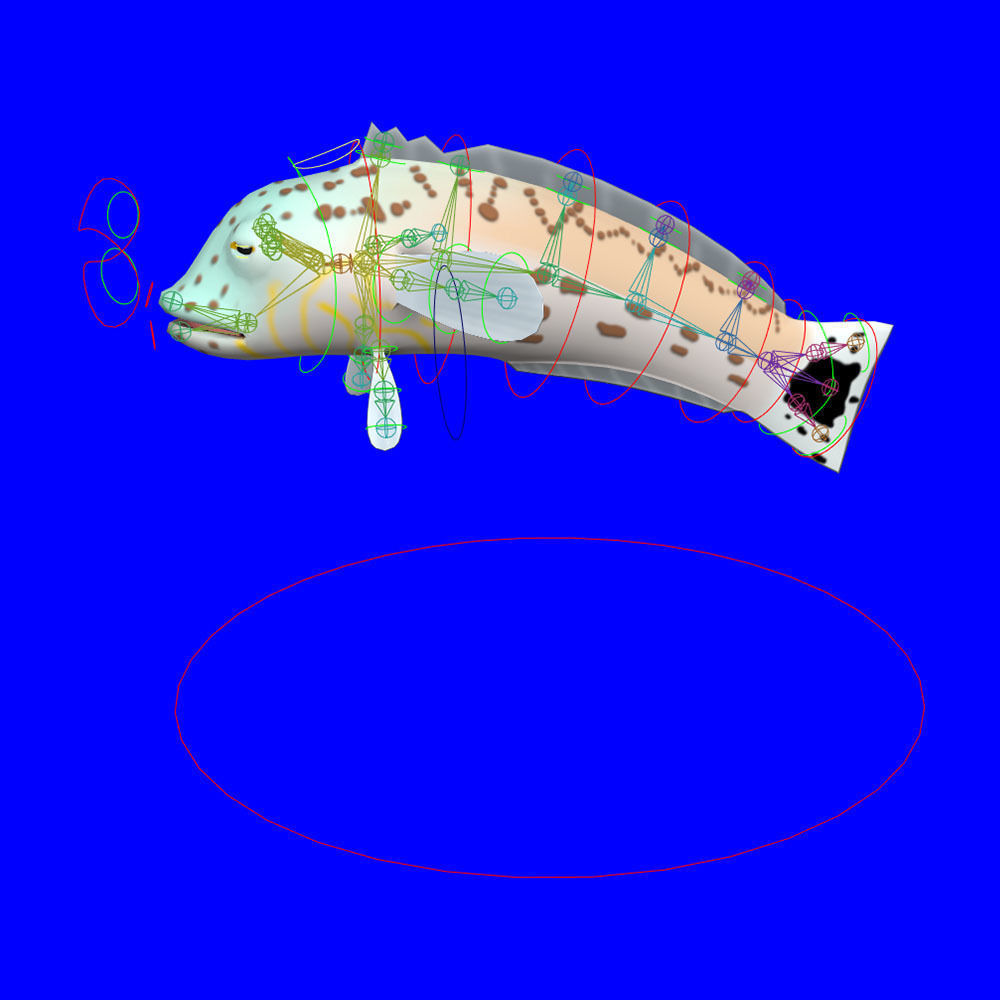 Speckled Sand Perch Animated Fish  Low-poly 3D model_5