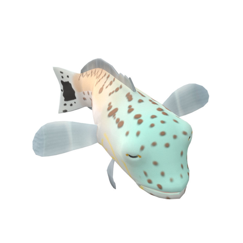 Speckled Sand Perch Animated Fish  Low-poly 3D model_1
