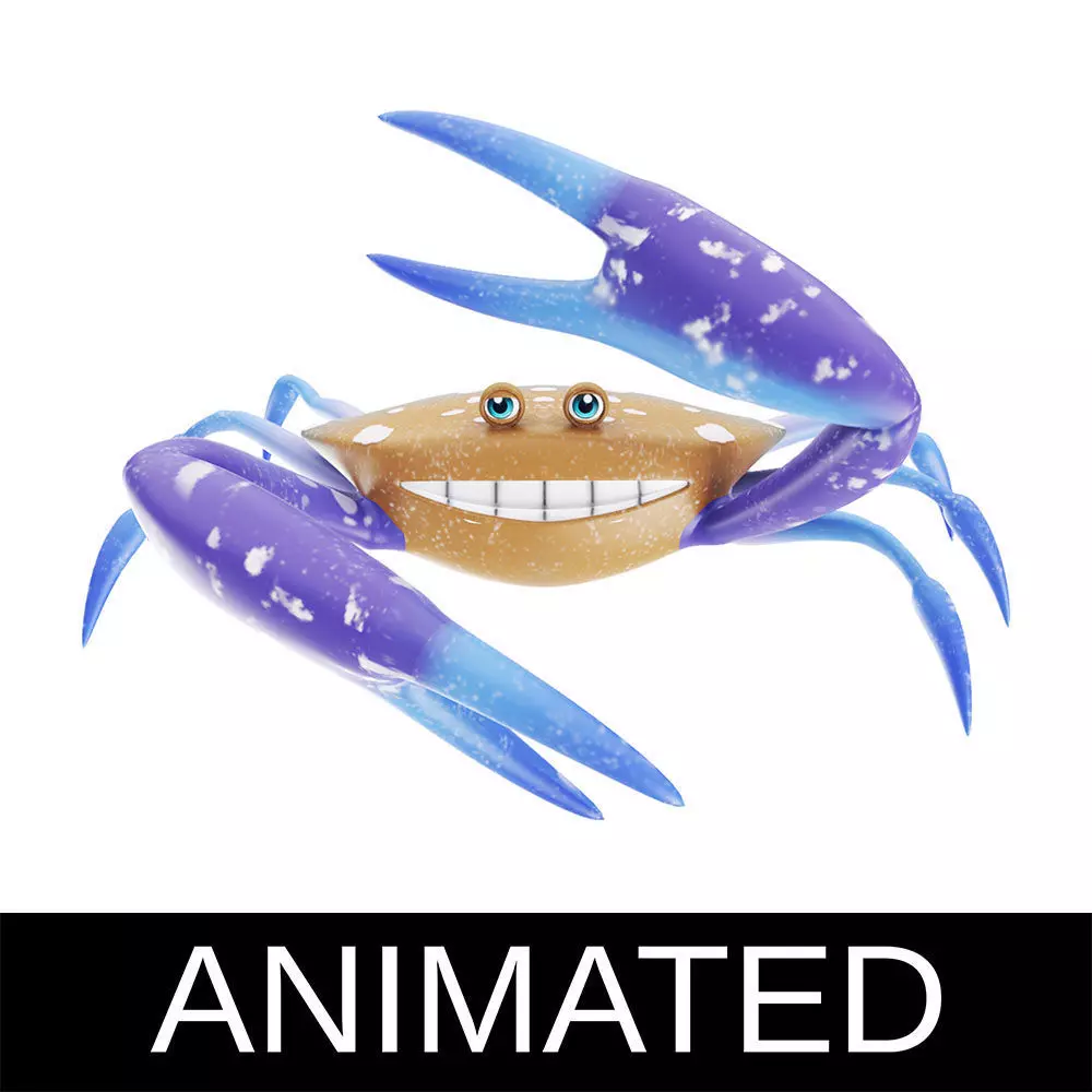 Flower Crab Animated Low-poly 3D model
