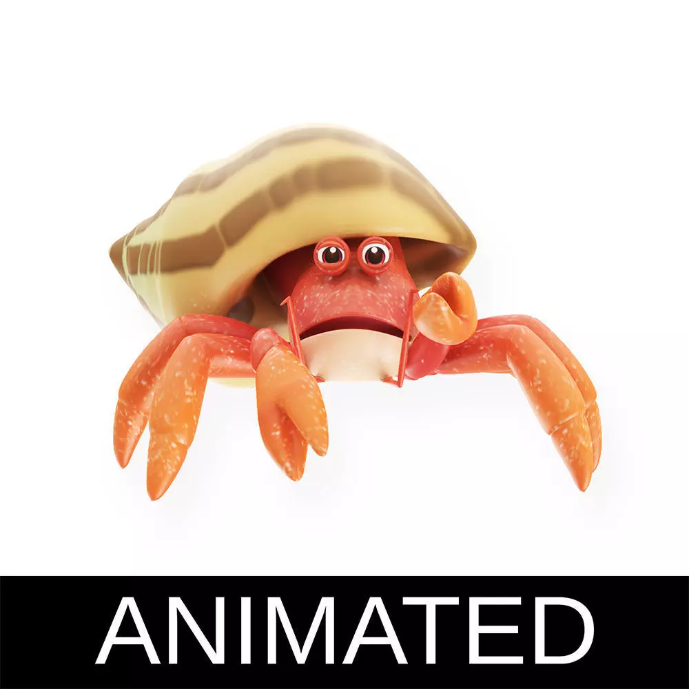 Coenobita Perlatus Animated  Low-poly 3D model_0