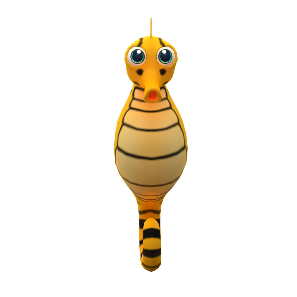 Big Bellied Animated Seahorse  Low-poly 3D model_2
