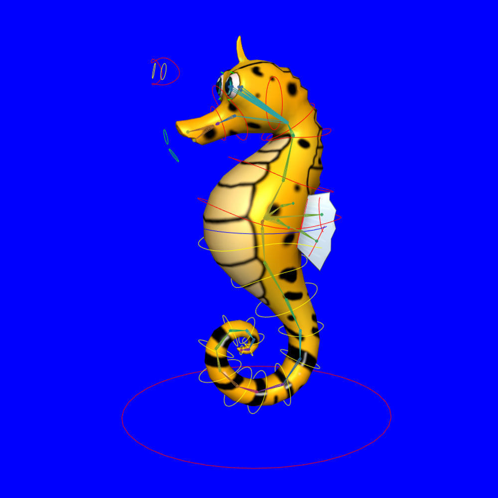 Big Bellied Animated Seahorse  Low-poly 3D model_8