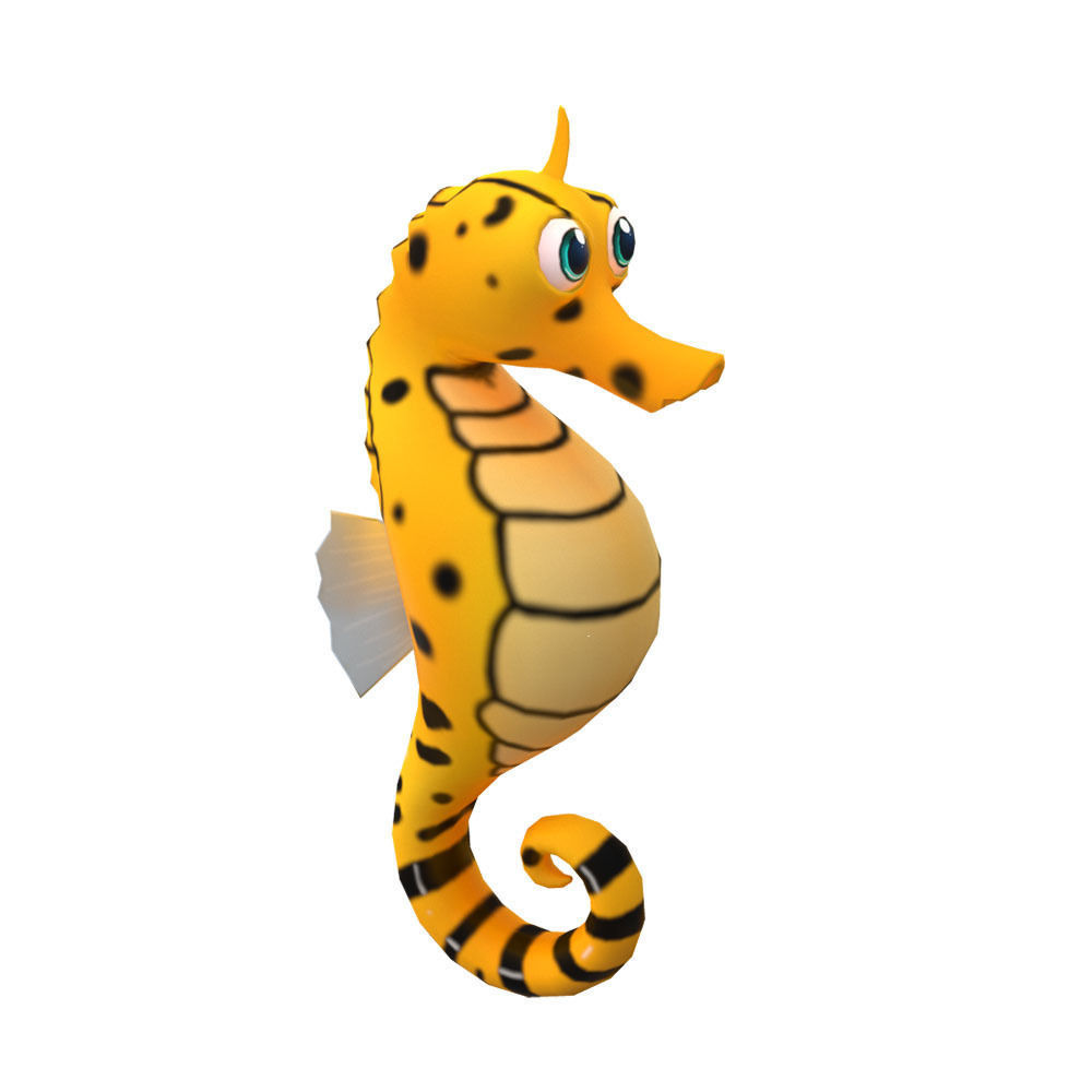 Big Bellied Animated Seahorse  Low-poly 3D model_1