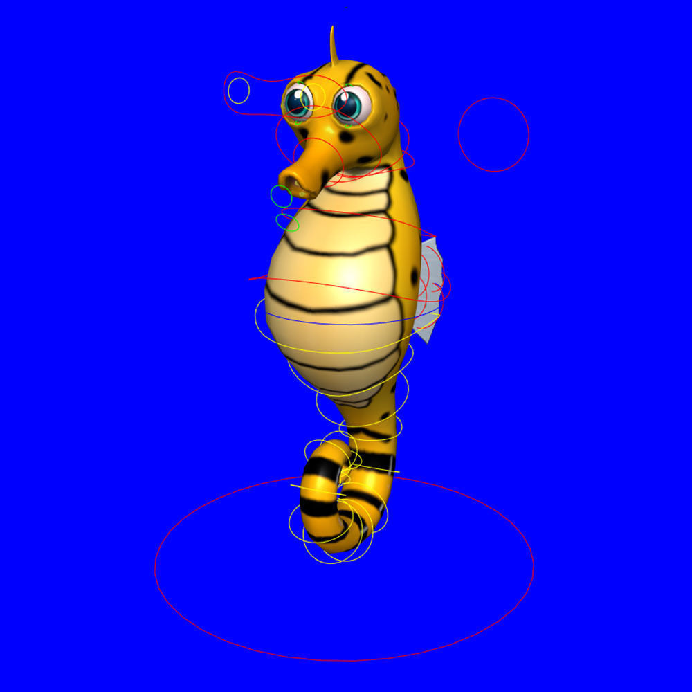 Big Bellied Animated Seahorse  Low-poly 3D model_7