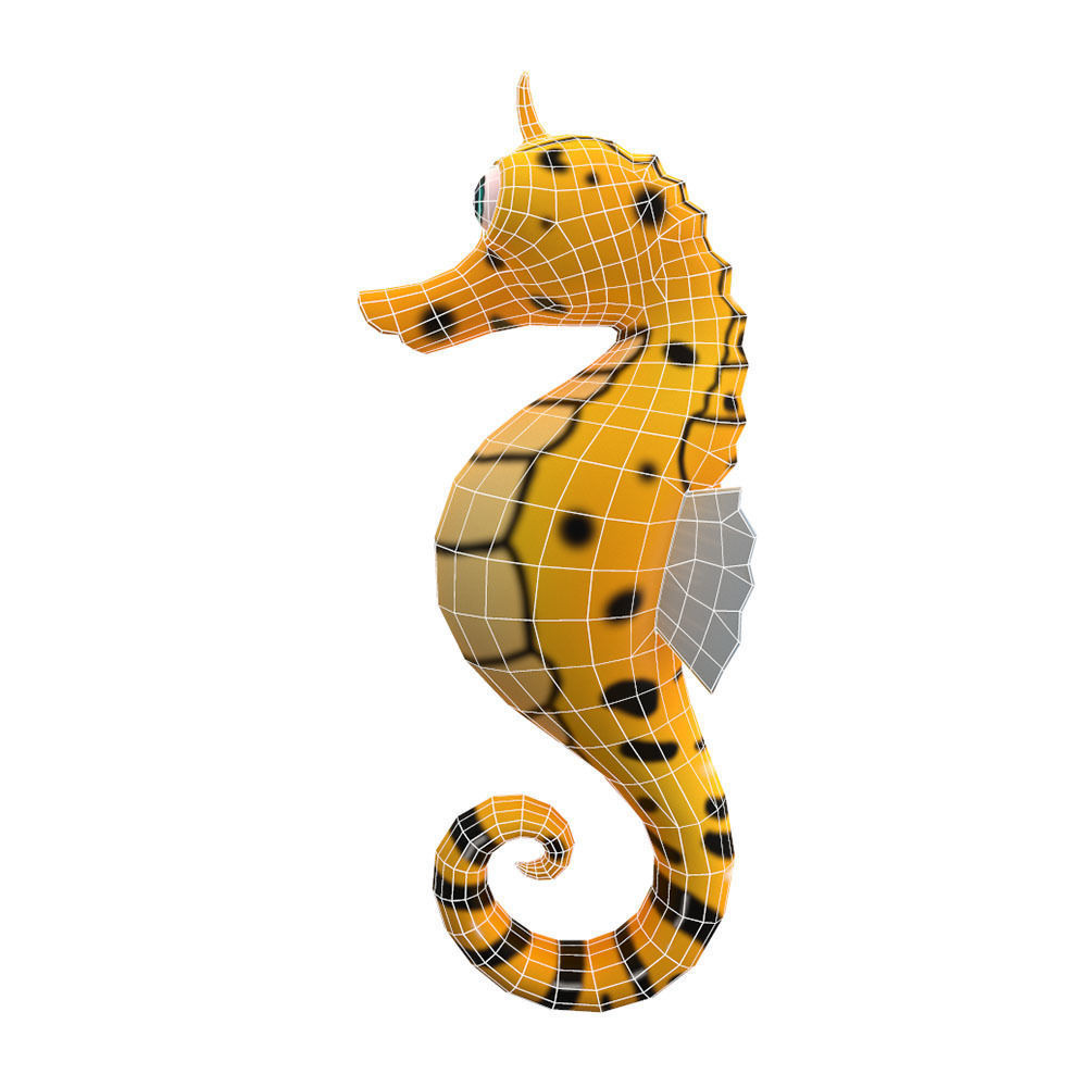 Big Bellied Animated Seahorse  Low-poly 3D model_4