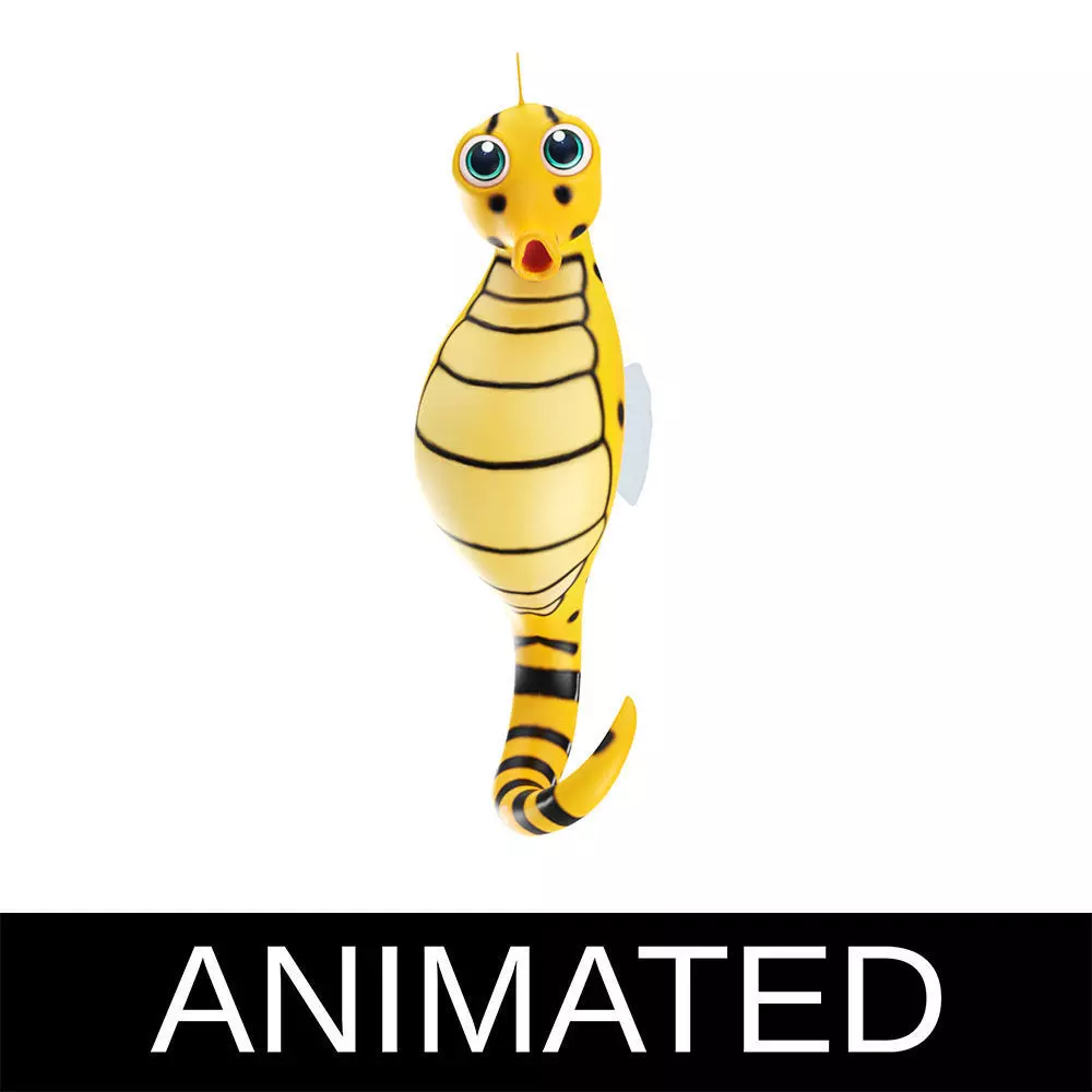 Big Bellied Animated Seahorse  Low-poly 3D model_0
