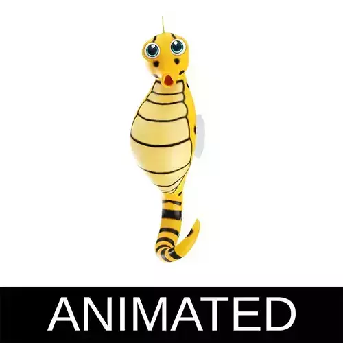 Big Bellied Animated Seahorse  Low-poly 3D model