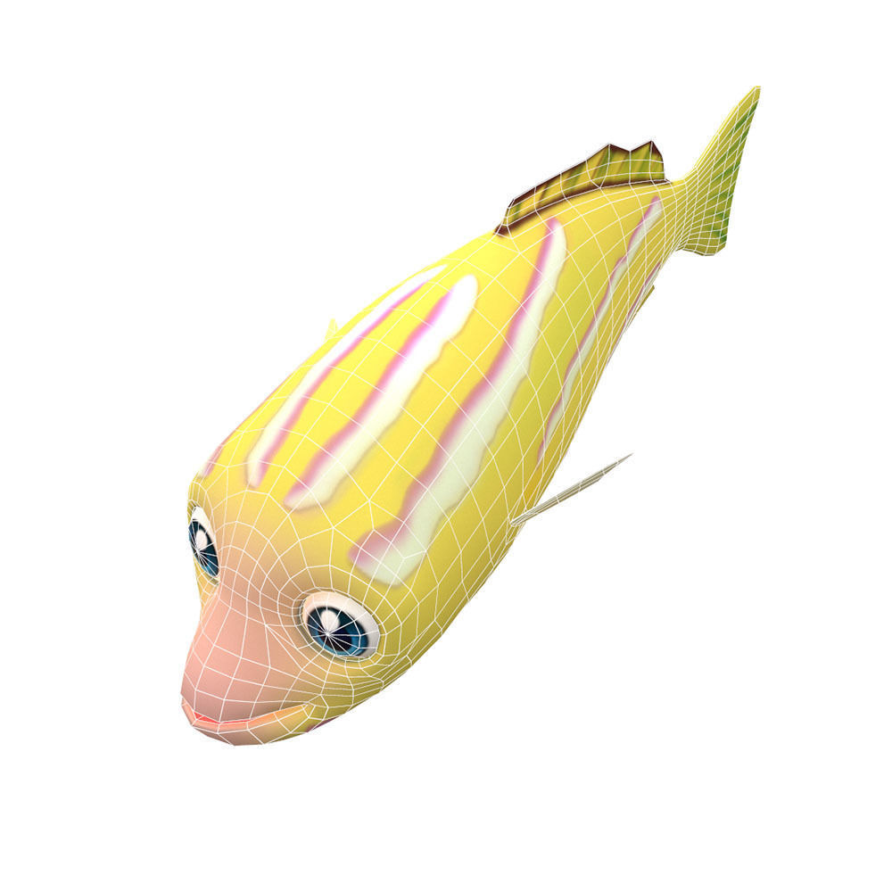 Bluestripe Snapper Animated Fish  Low-poly 3D model_4