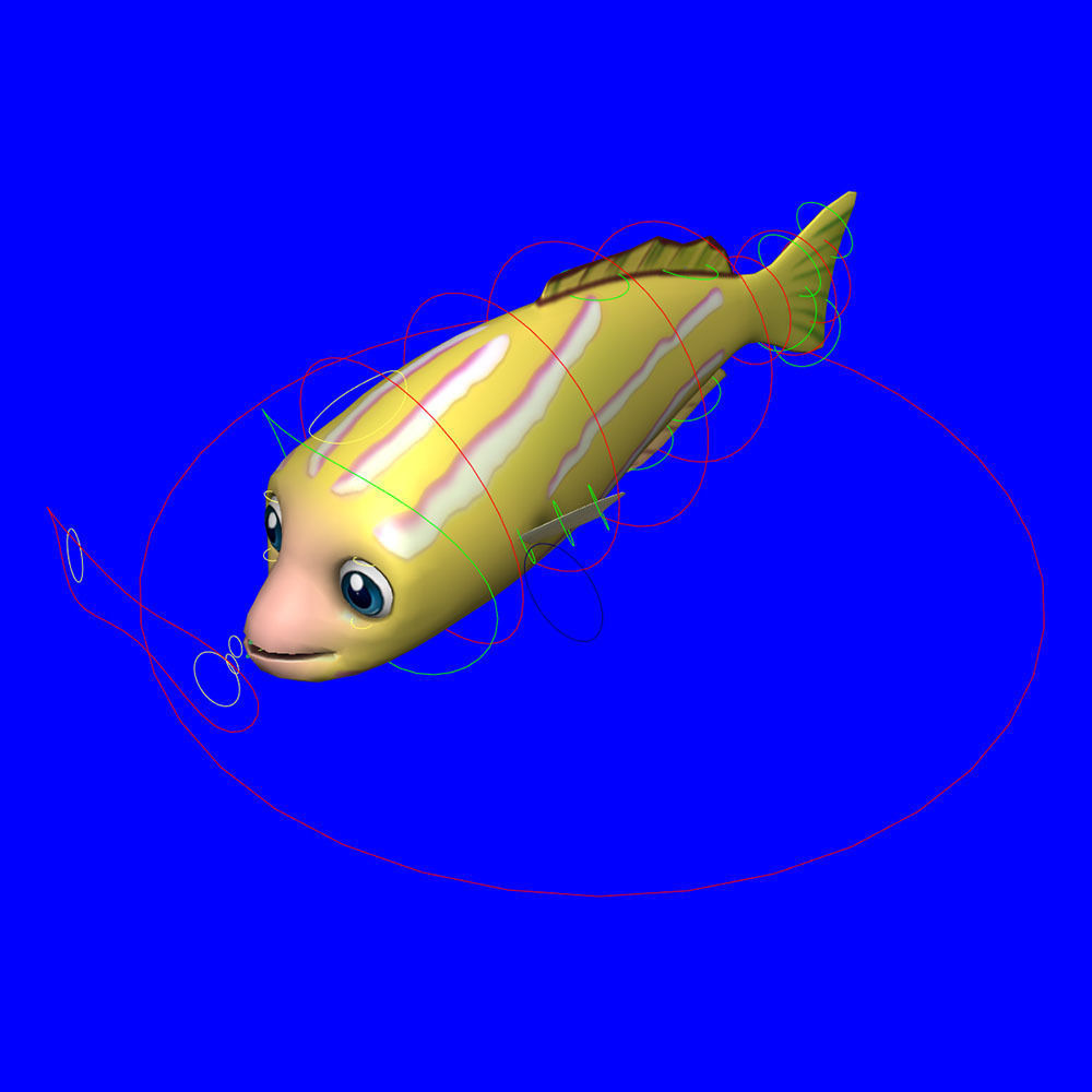Bluestripe Snapper Animated Fish  Low-poly 3D model_6