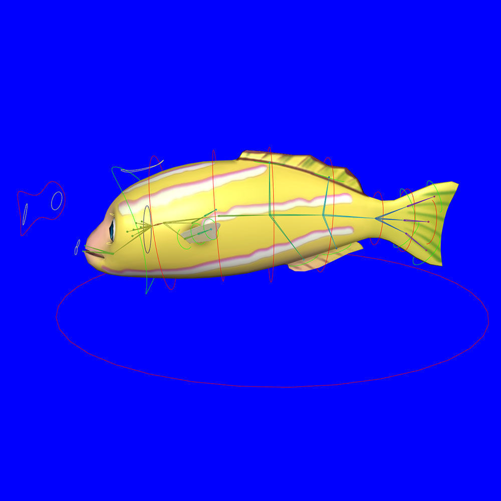 Bluestripe Snapper Animated Fish  Low-poly 3D model_7