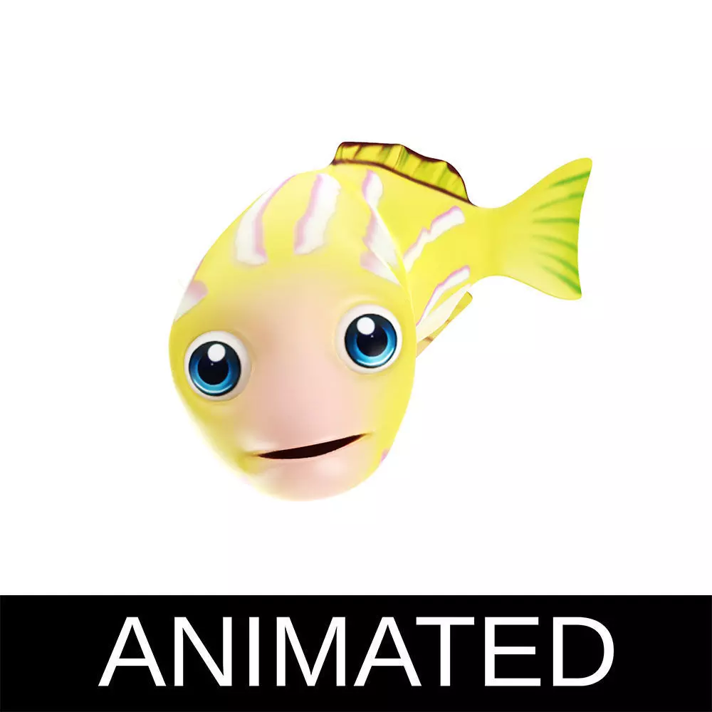 Bluestripe Snapper Animated Fish  Low-poly 3D model_0