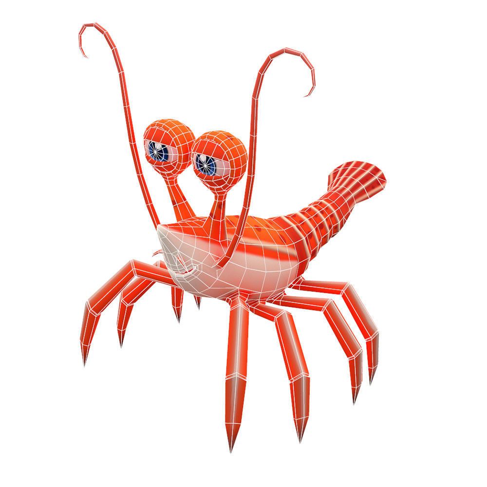 Camel Shrimp Animated  Low-poly 3D model_5