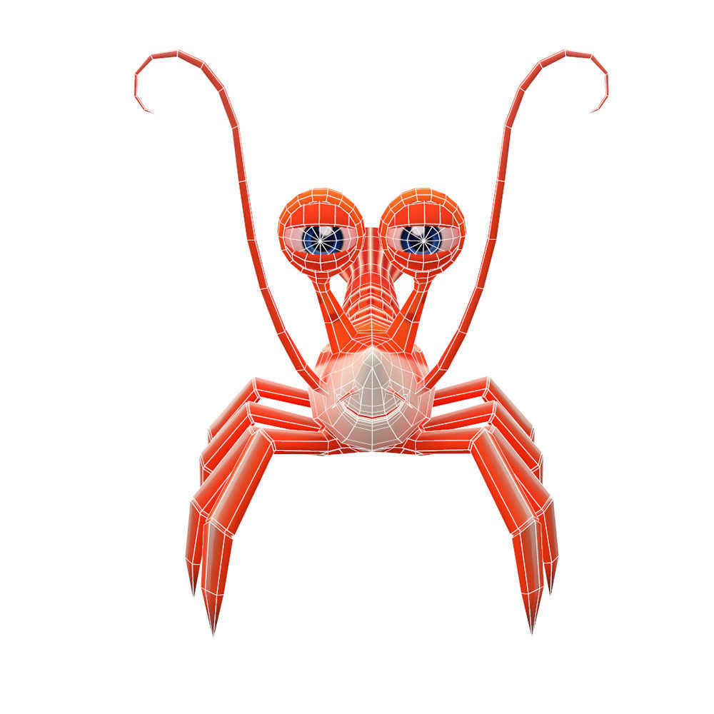 Camel Shrimp Animated  Low-poly 3D model_4