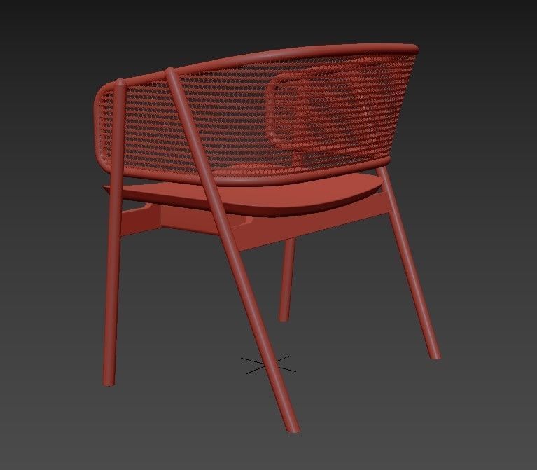 Cane Armchair 3D model_6