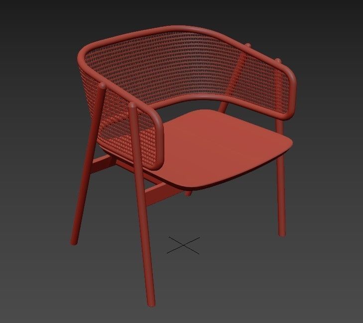 Cane Armchair 3D model_5