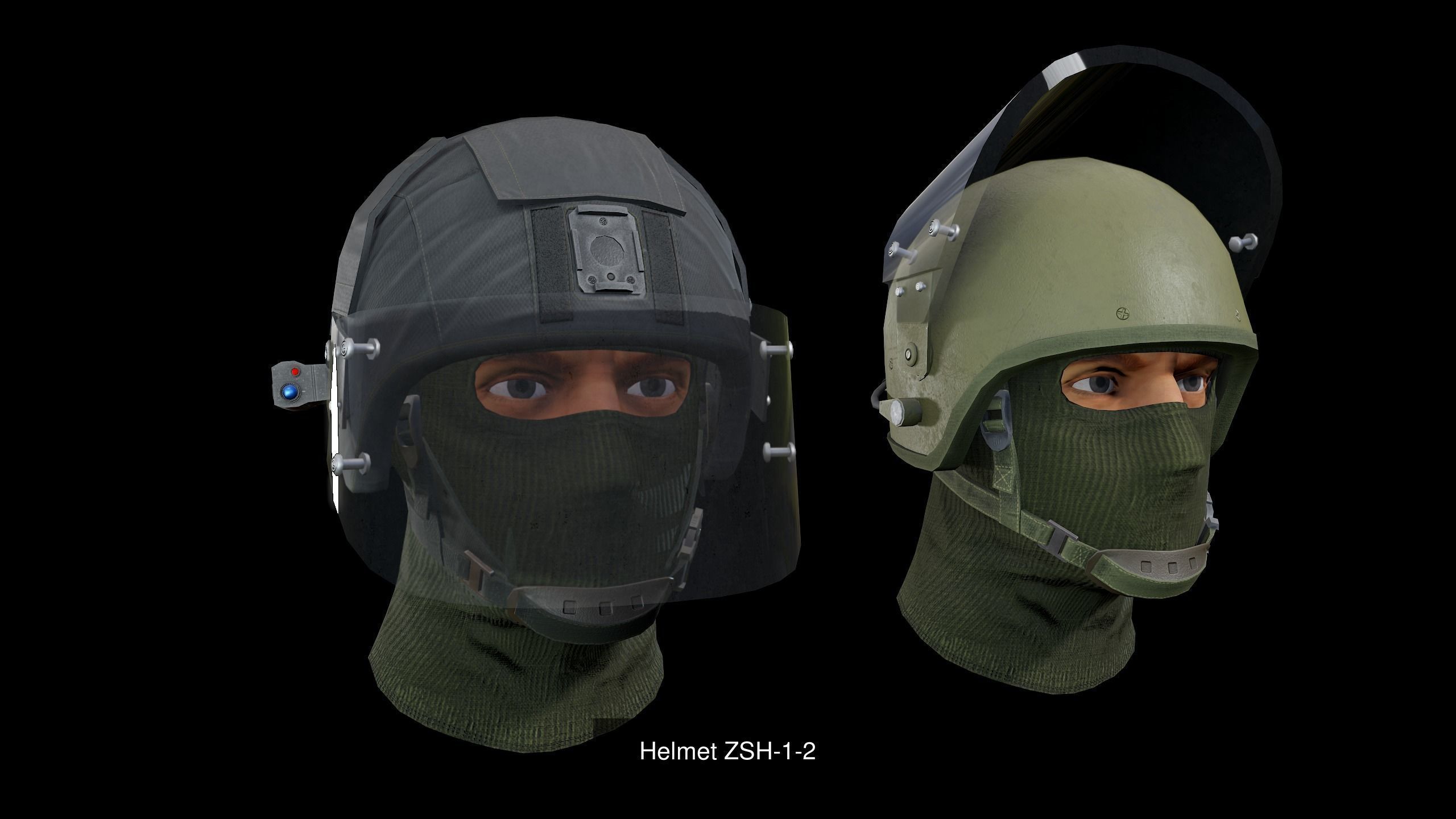 Military head equipment 3D Model Collection_11