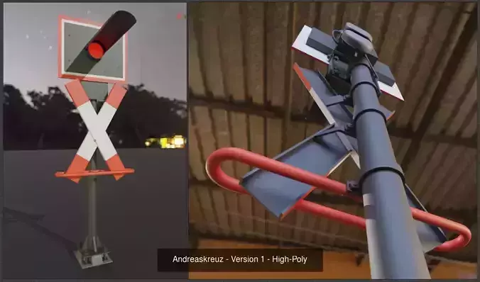 High-Poly Andreaskreuz Version 1 2 and 3 3D Model Collection