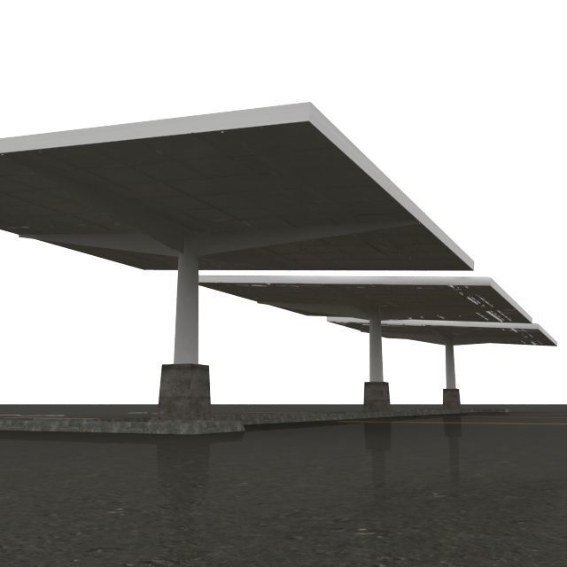Solar canopy parking Free low-poly 3D model_4