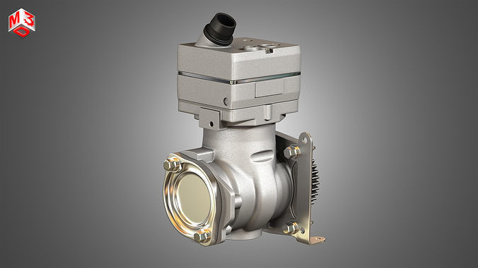 Air Brake Compressor - One Piston - DD5 Diesel Engine 3D model