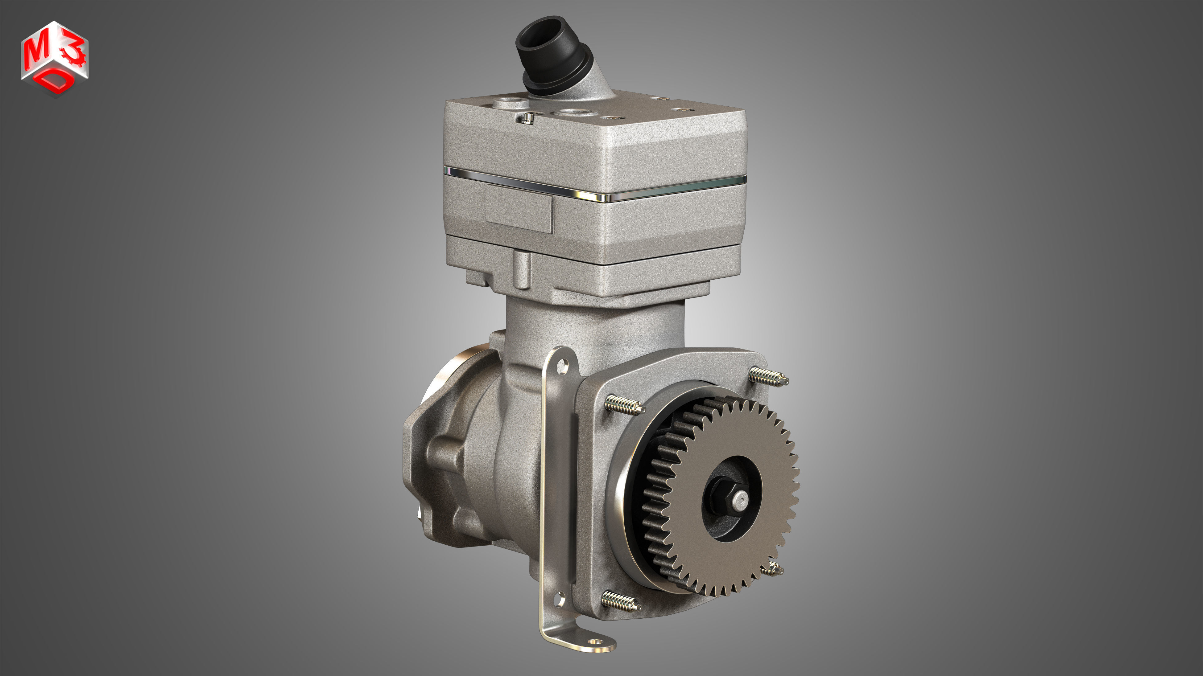 Air Brake Compressor - One Piston - DD5 Diesel Engine 3D model_3