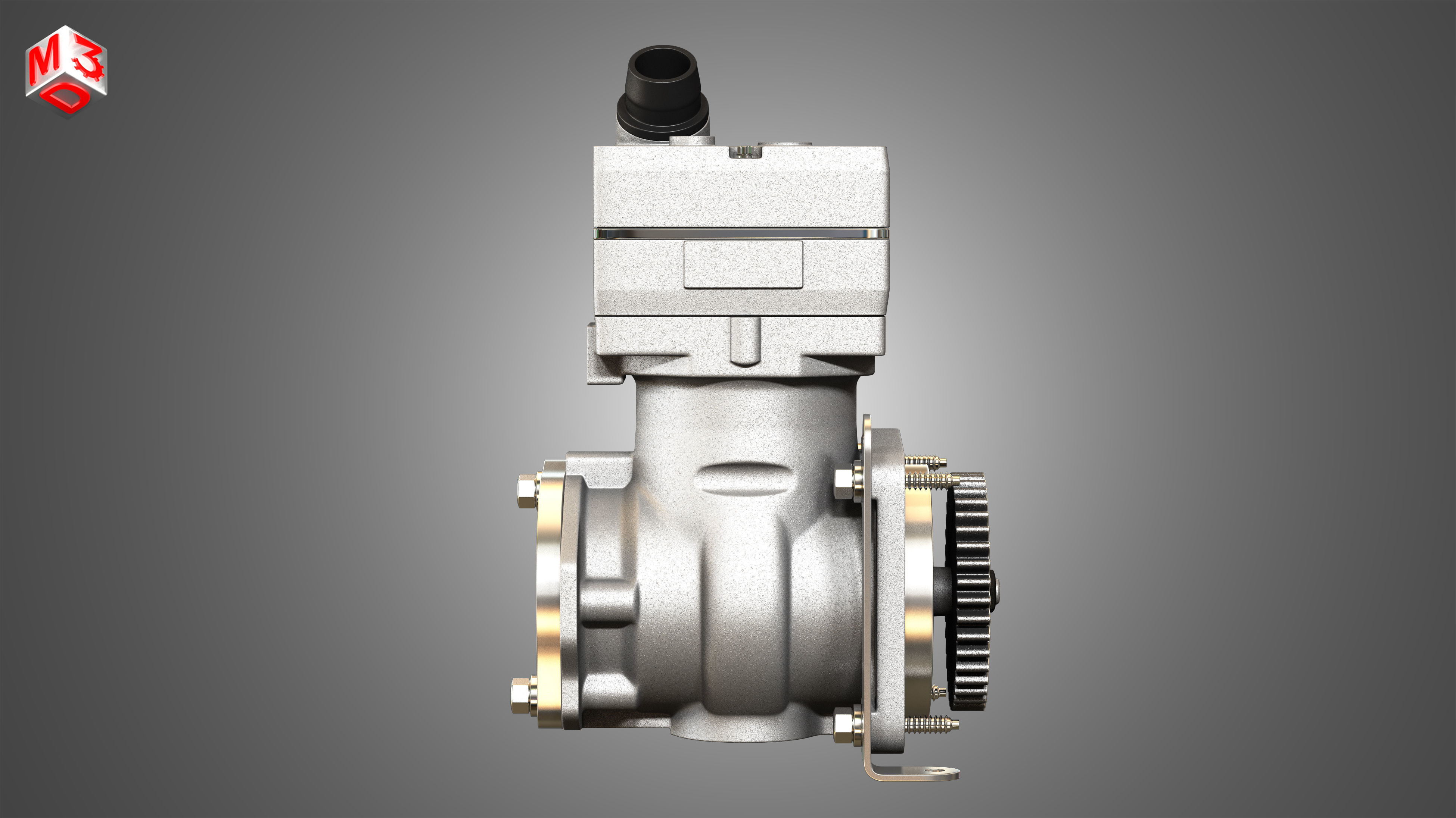 Air Brake Compressor - One Piston - DD5 Diesel Engine 3D model_4