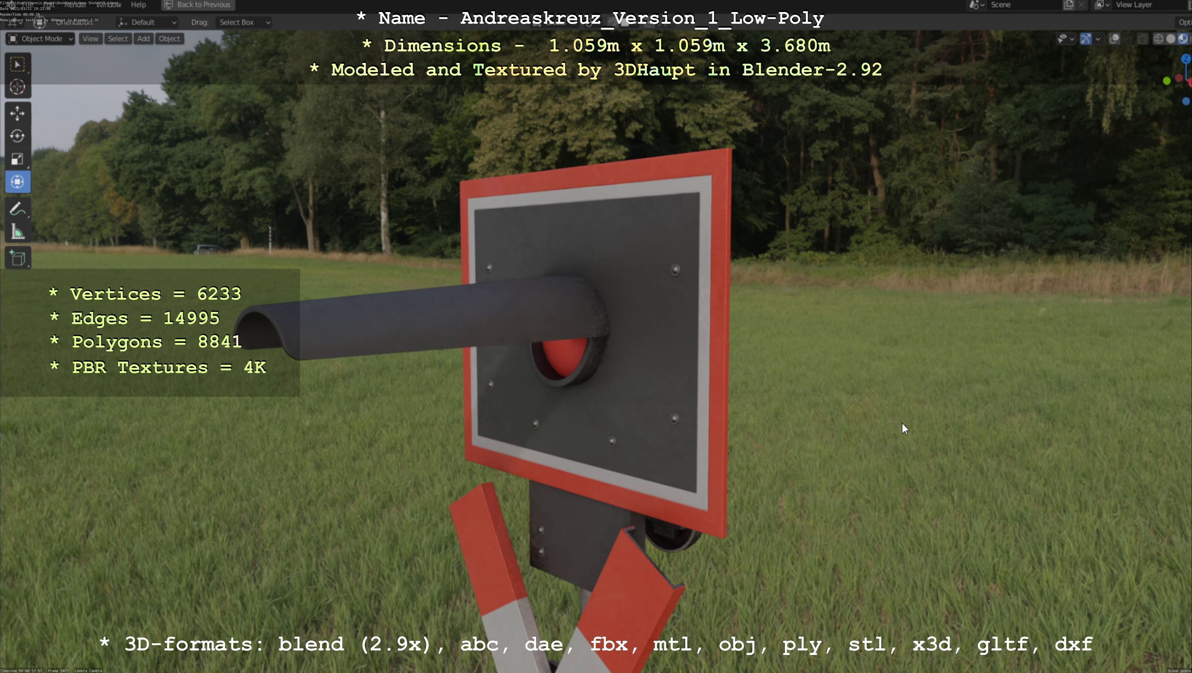 Low and High-Poly Andreaskreuz Version 1 2 and 3 3D Model Collection_76