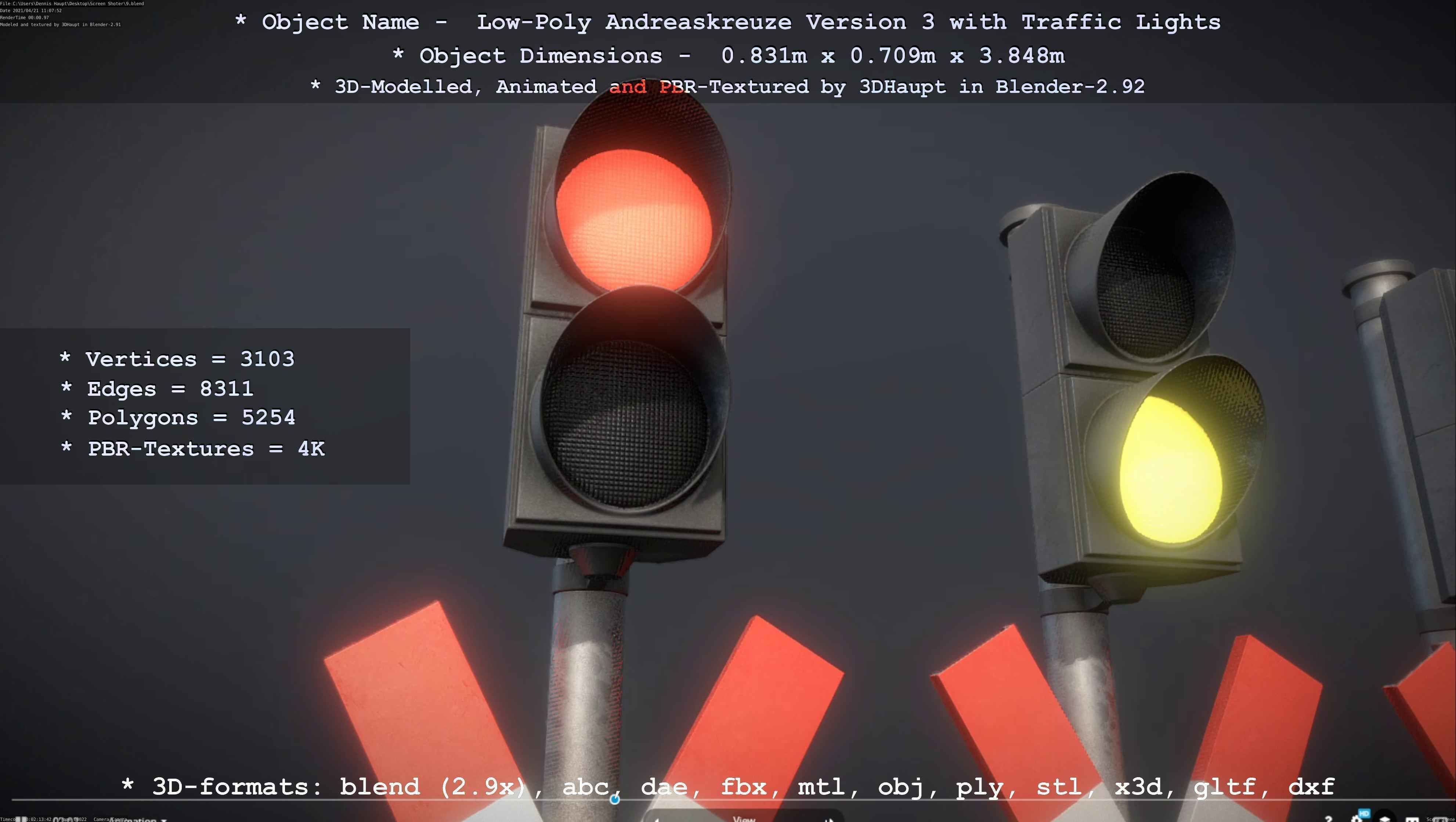 Low and High-Poly Andreaskreuz Version 1 2 and 3 3D Model Collection_88