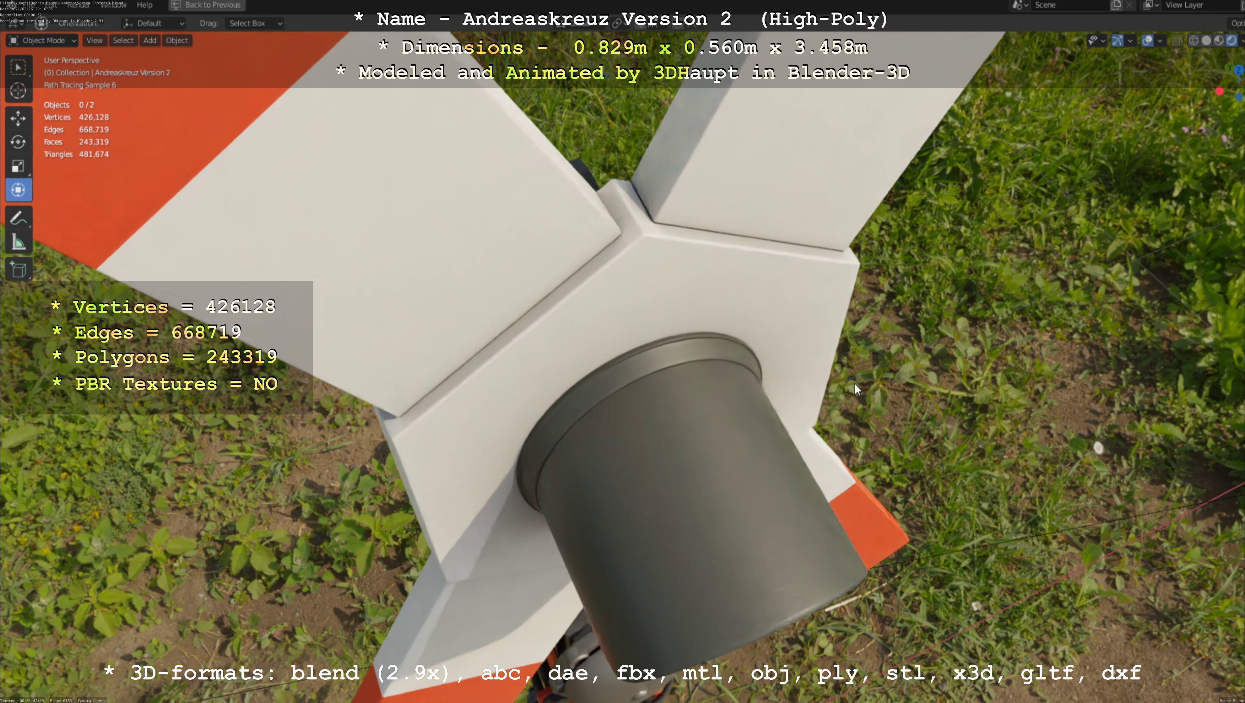 Low and High-Poly Andreaskreuz Version 1 2 and 3 3D Model Collection_34