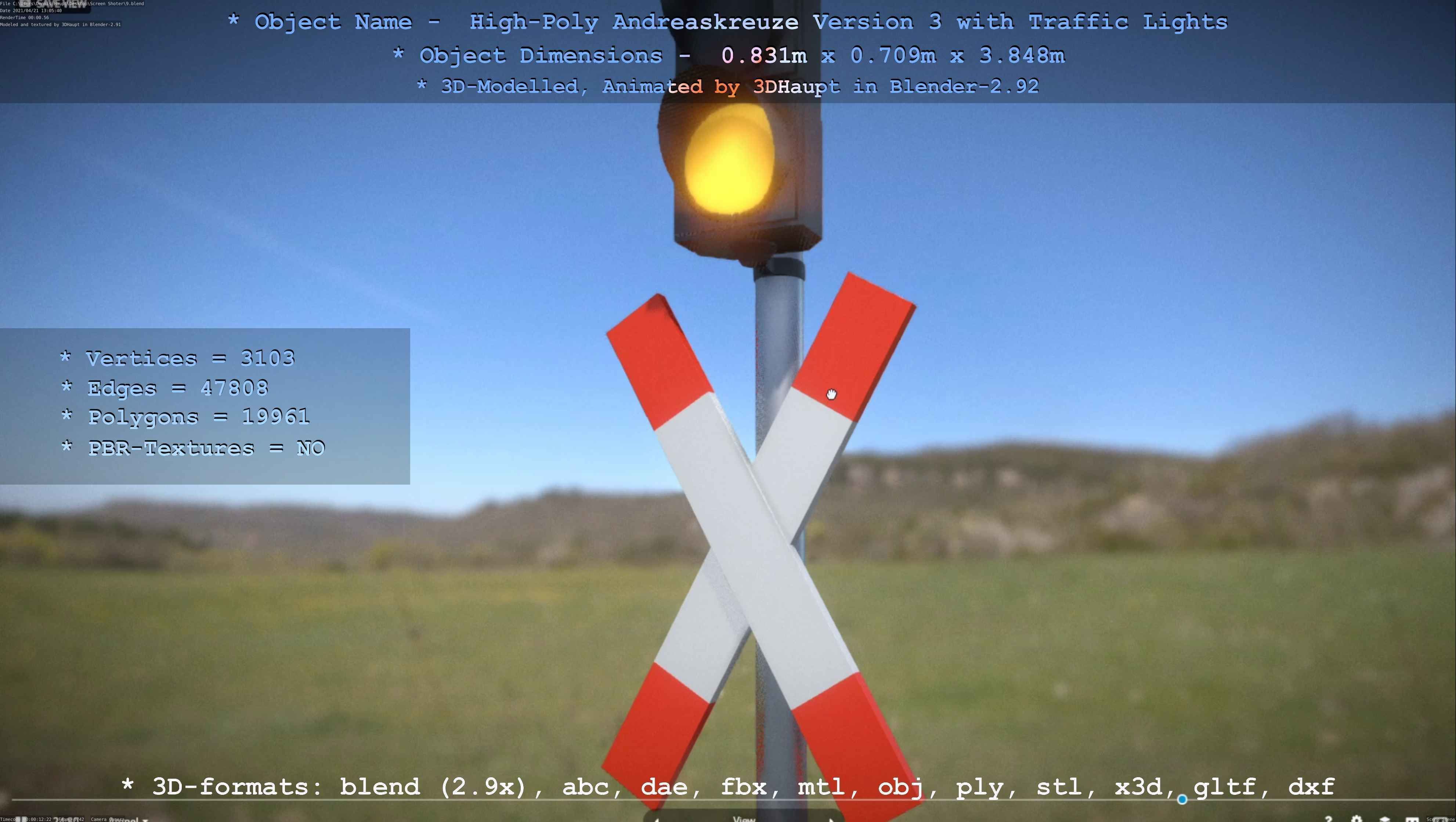 Low and High-Poly Andreaskreuz Version 1 2 and 3 3D Model Collection_95