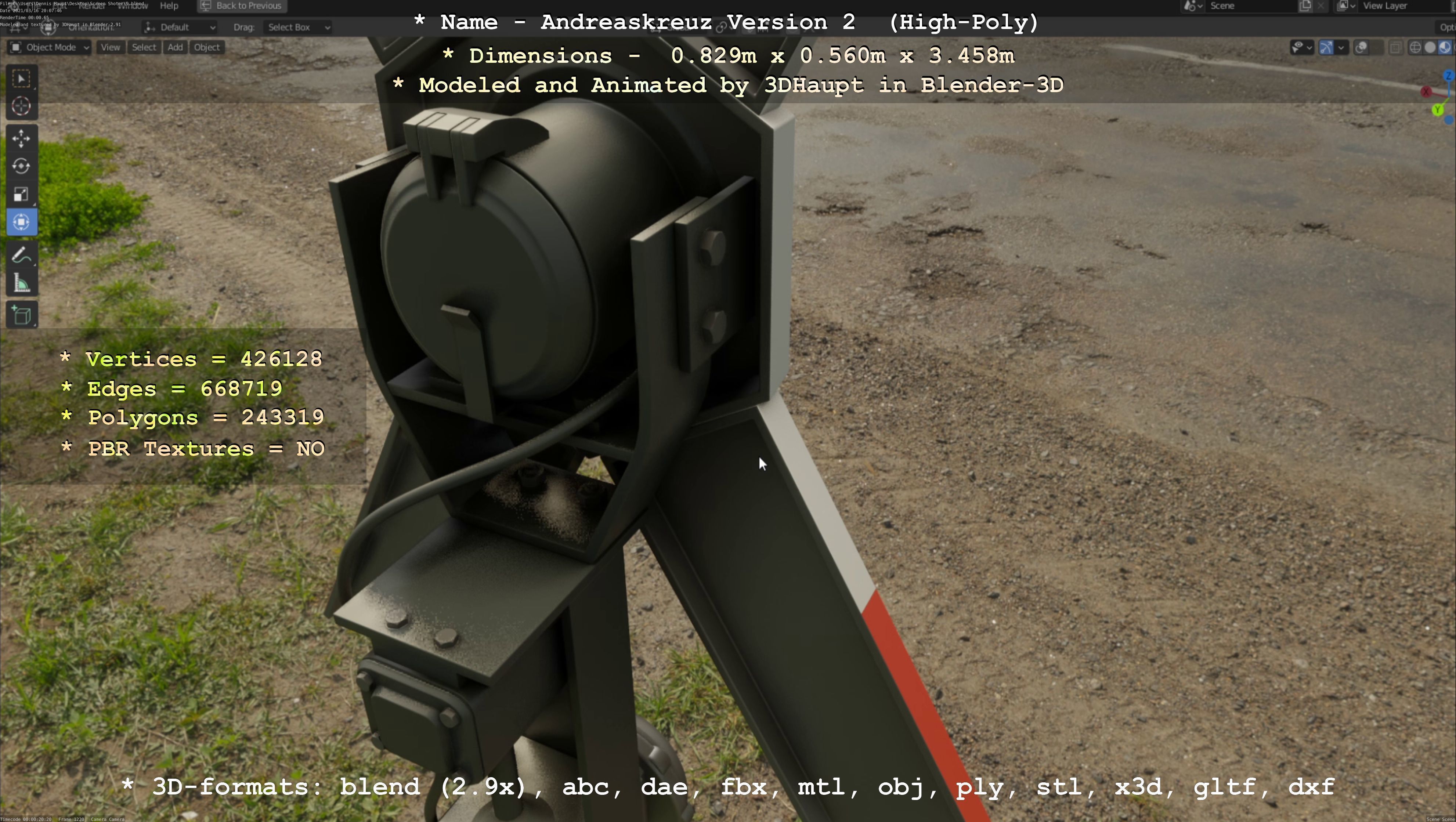 Low and High-Poly Andreaskreuz Version 1 2 and 3 3D Model Collection_32