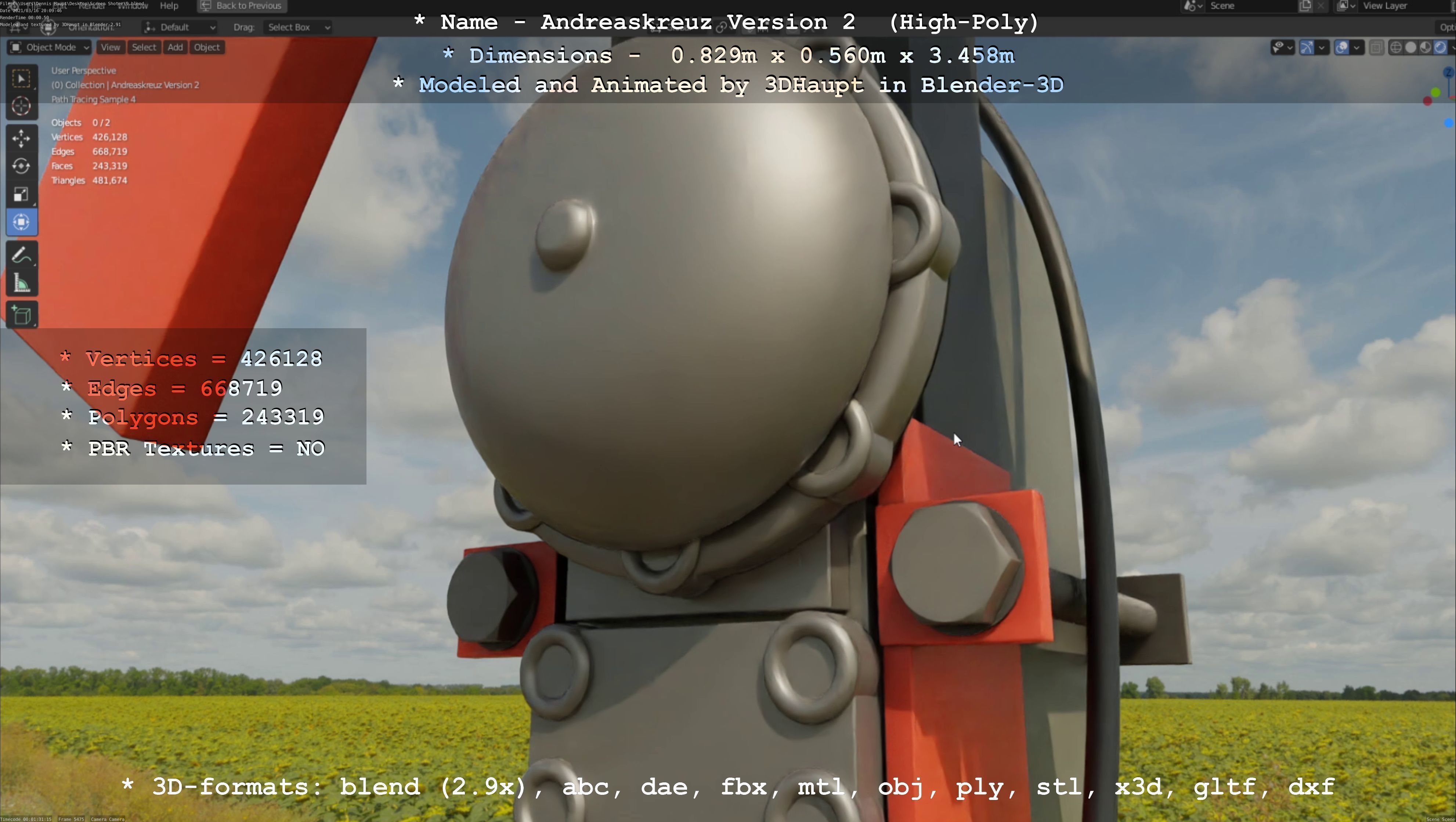 Low and High-Poly Andreaskreuz Version 1 2 and 3 3D Model Collection_29
