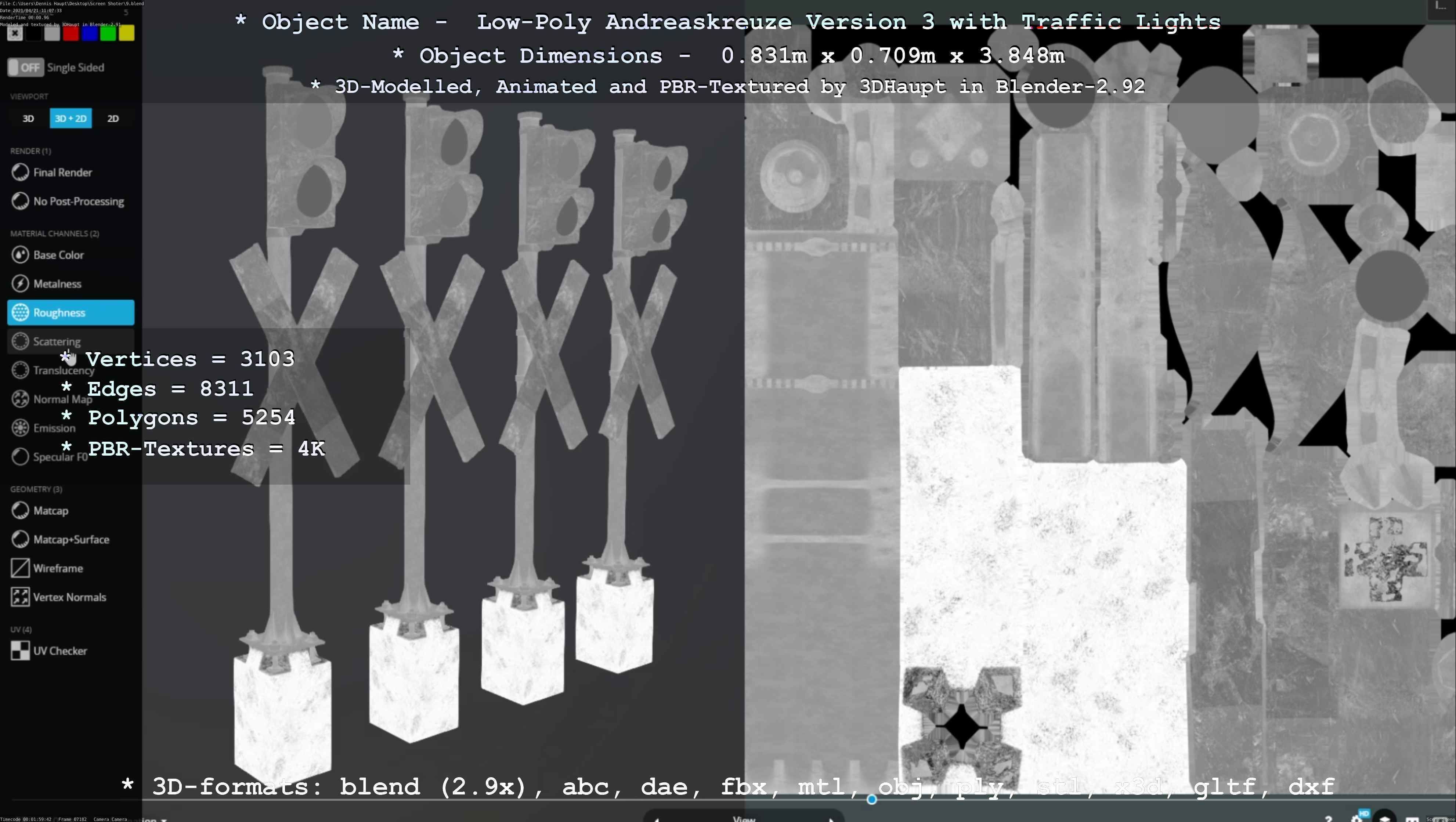 Low and High-Poly Andreaskreuz Version 1 2 and 3 3D Model Collection_89
