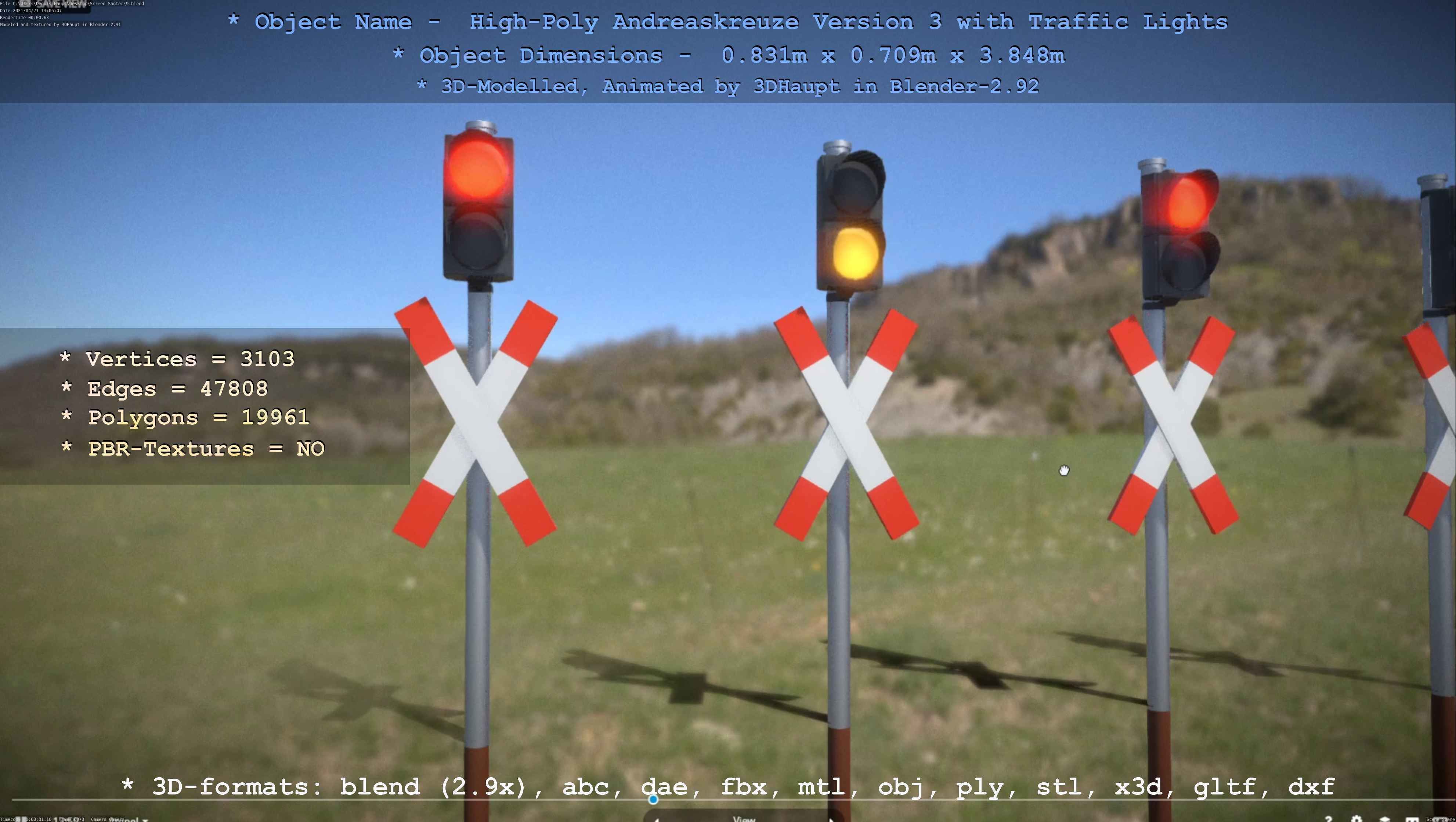 Low and High-Poly Andreaskreuz Version 1 2 and 3 3D Model Collection_109