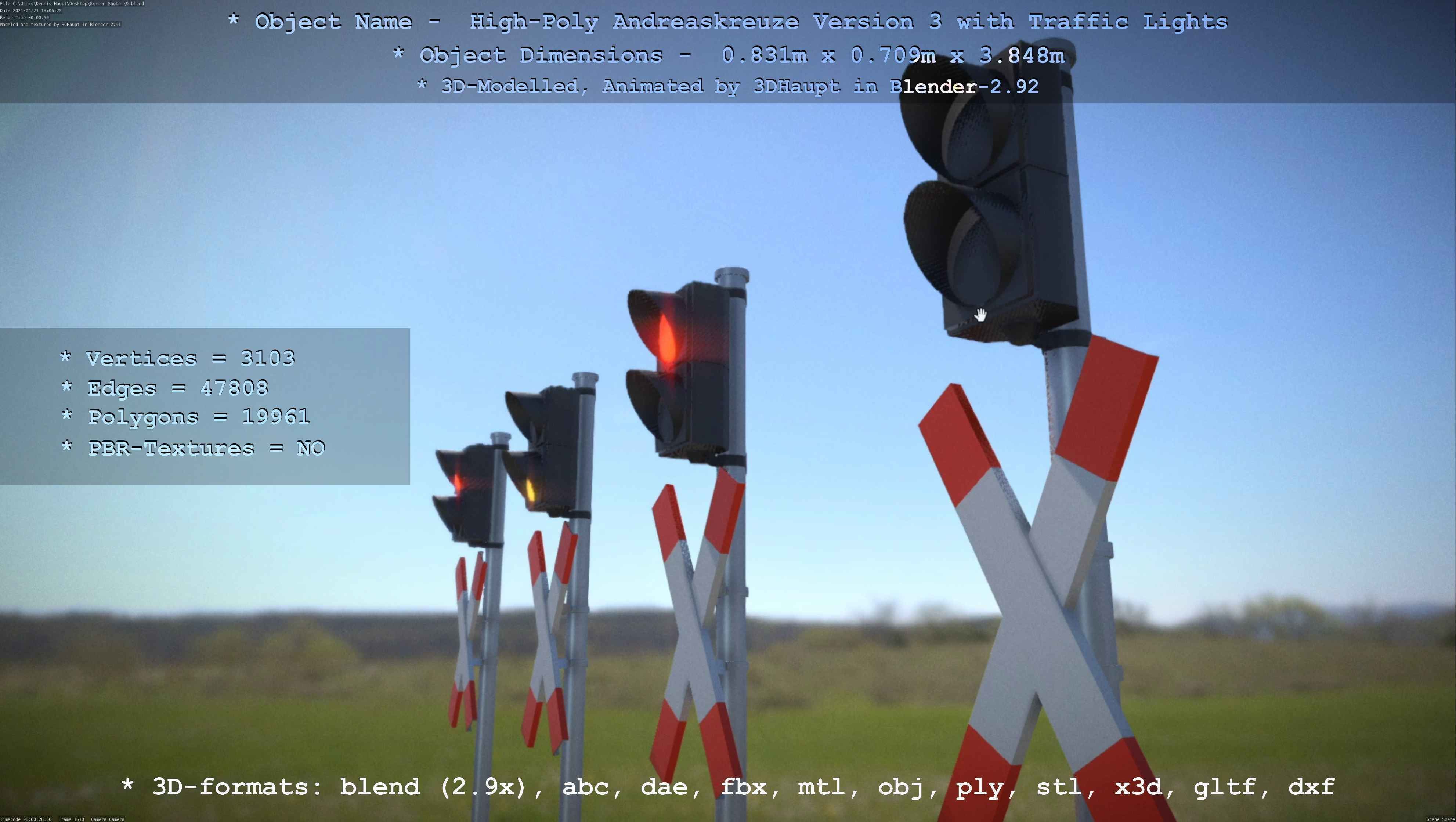 Low and High-Poly Andreaskreuz Version 1 2 and 3 3D Model Collection_113