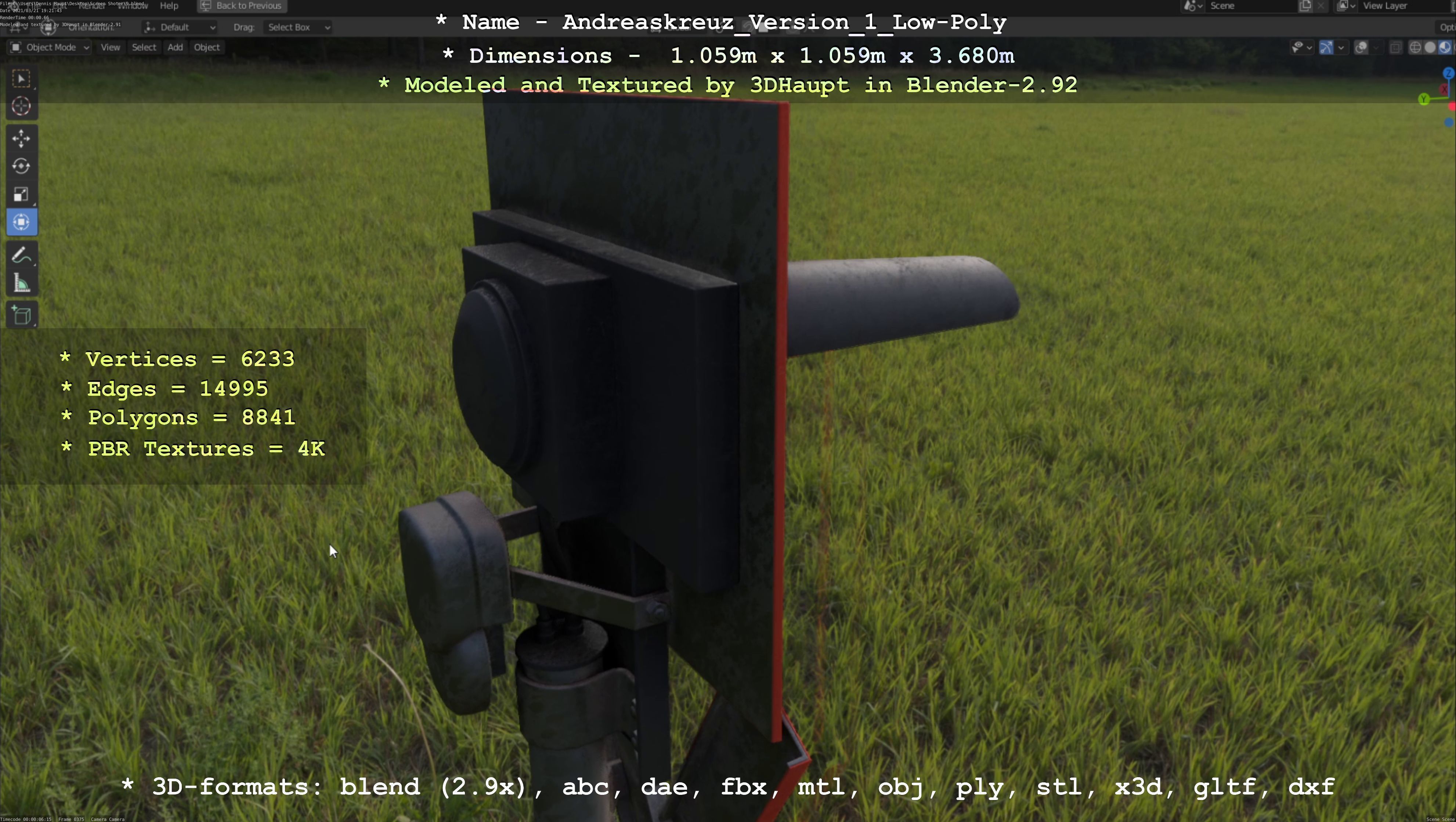 Low and High-Poly Andreaskreuz Version 1 2 and 3 3D Model Collection_69