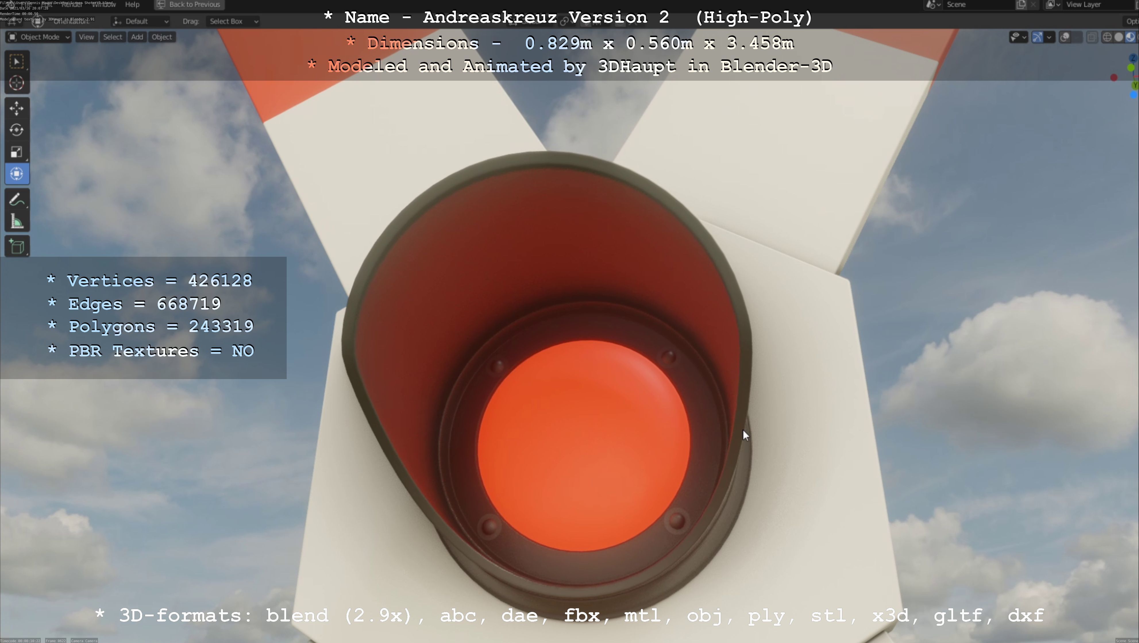 Low and High-Poly Andreaskreuz Version 1 2 and 3 3D Model Collection_27