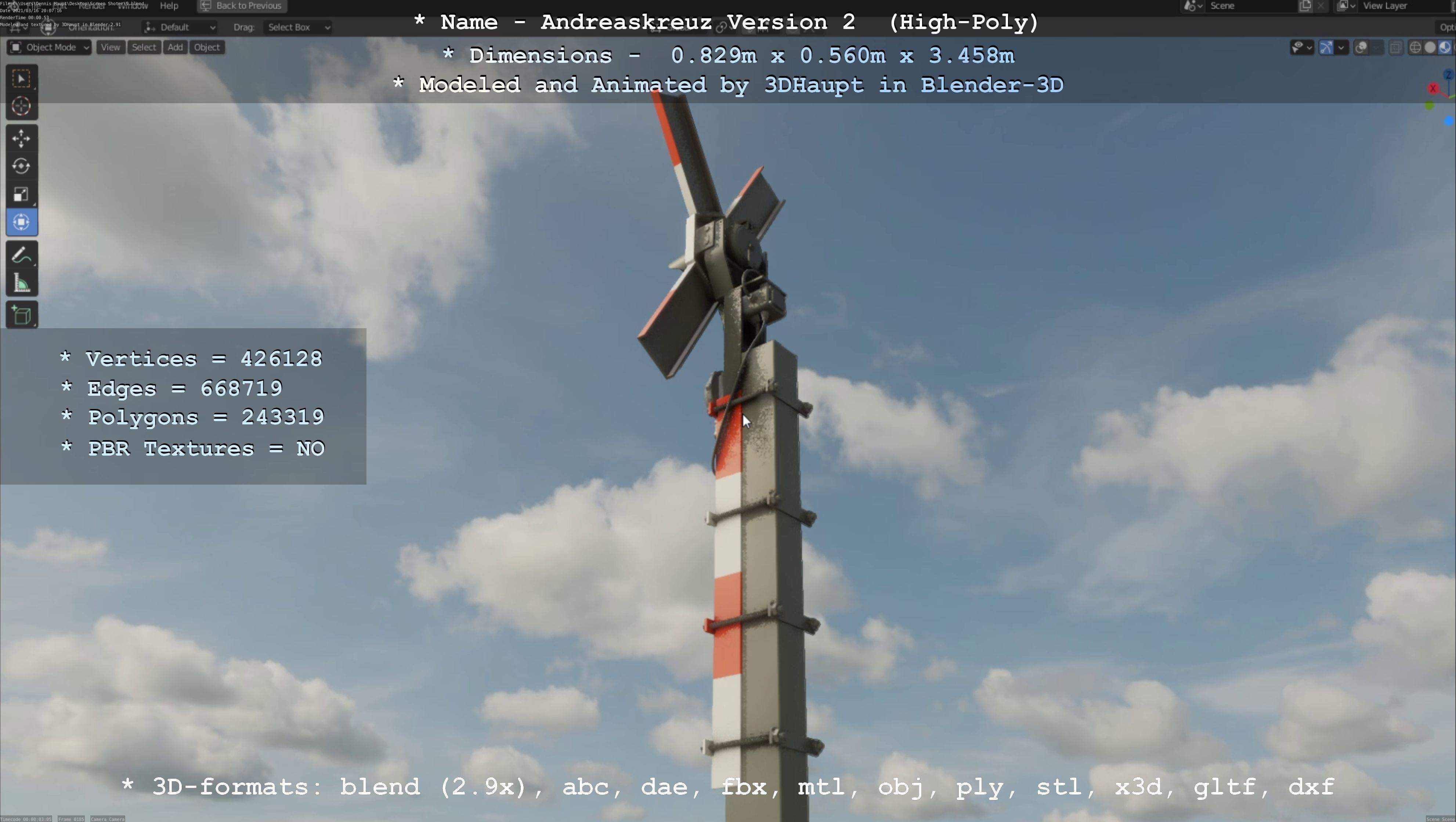 Low and High-Poly Andreaskreuz Version 1 2 and 3 3D Model Collection_38