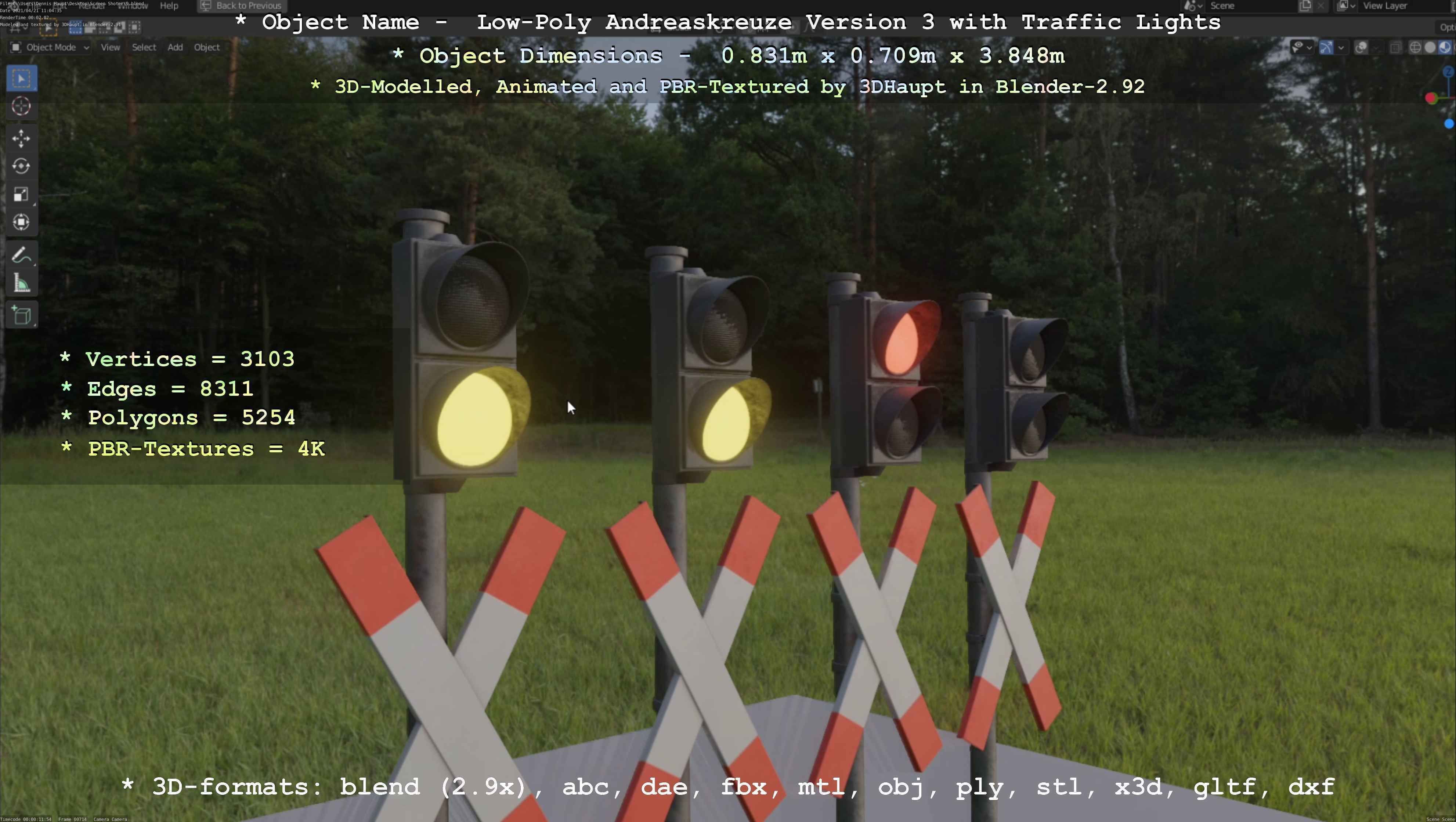 Low and High-Poly Andreaskreuz Version 1 2 and 3 3D Model Collection_94