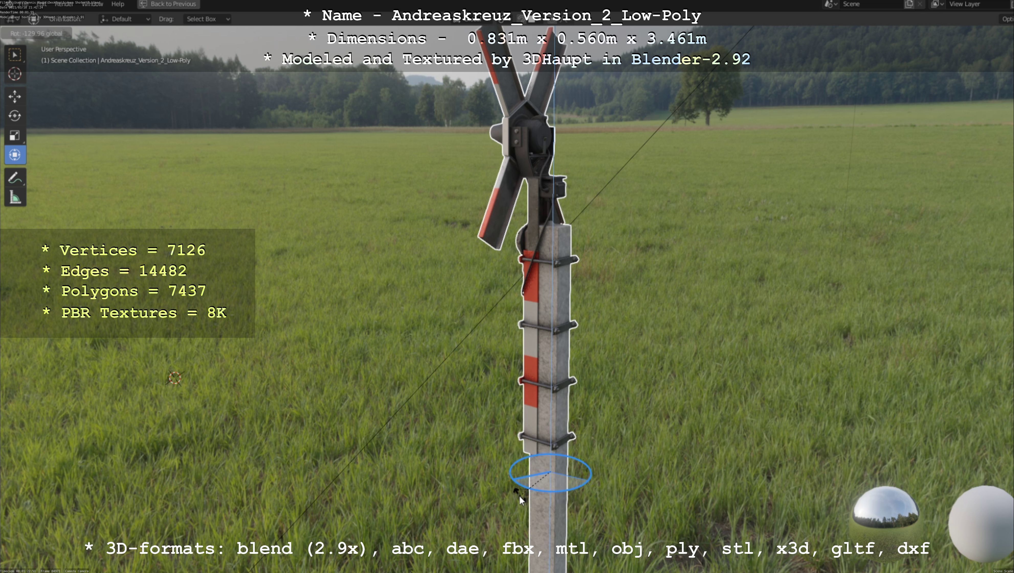 Low and High-Poly Andreaskreuz Version 1 2 and 3 3D Model Collection_21