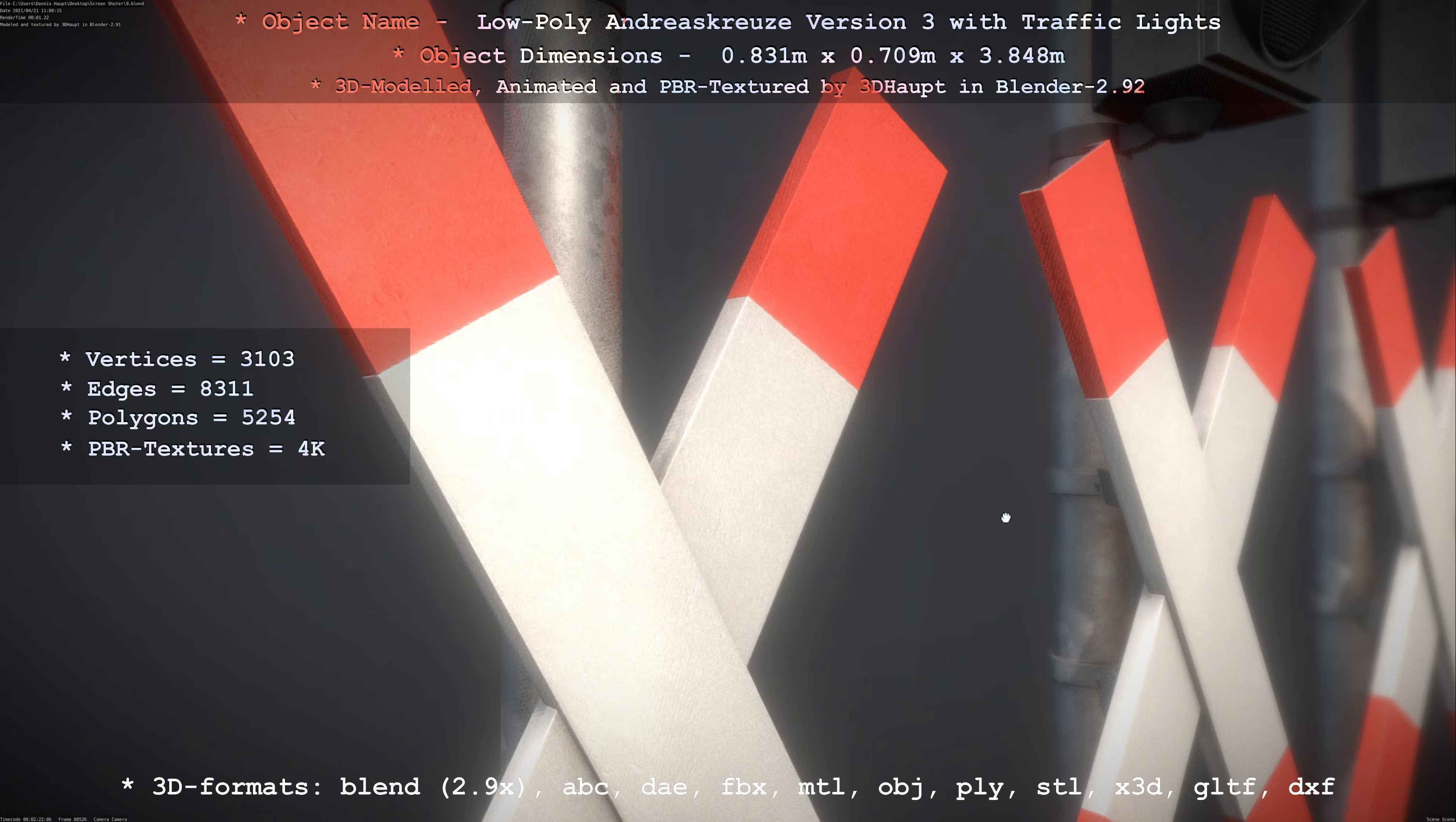 Low and High-Poly Andreaskreuz Version 1 2 and 3 3D Model Collection_83