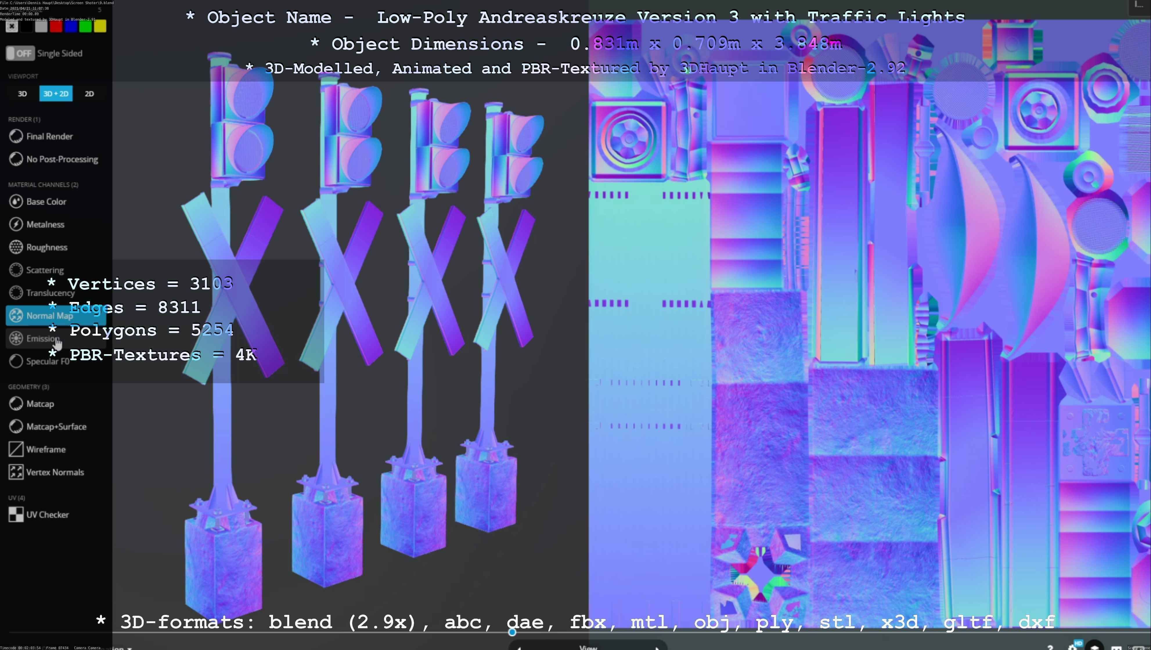 Low and High-Poly Andreaskreuz Version 1 2 and 3 3D Model Collection_85