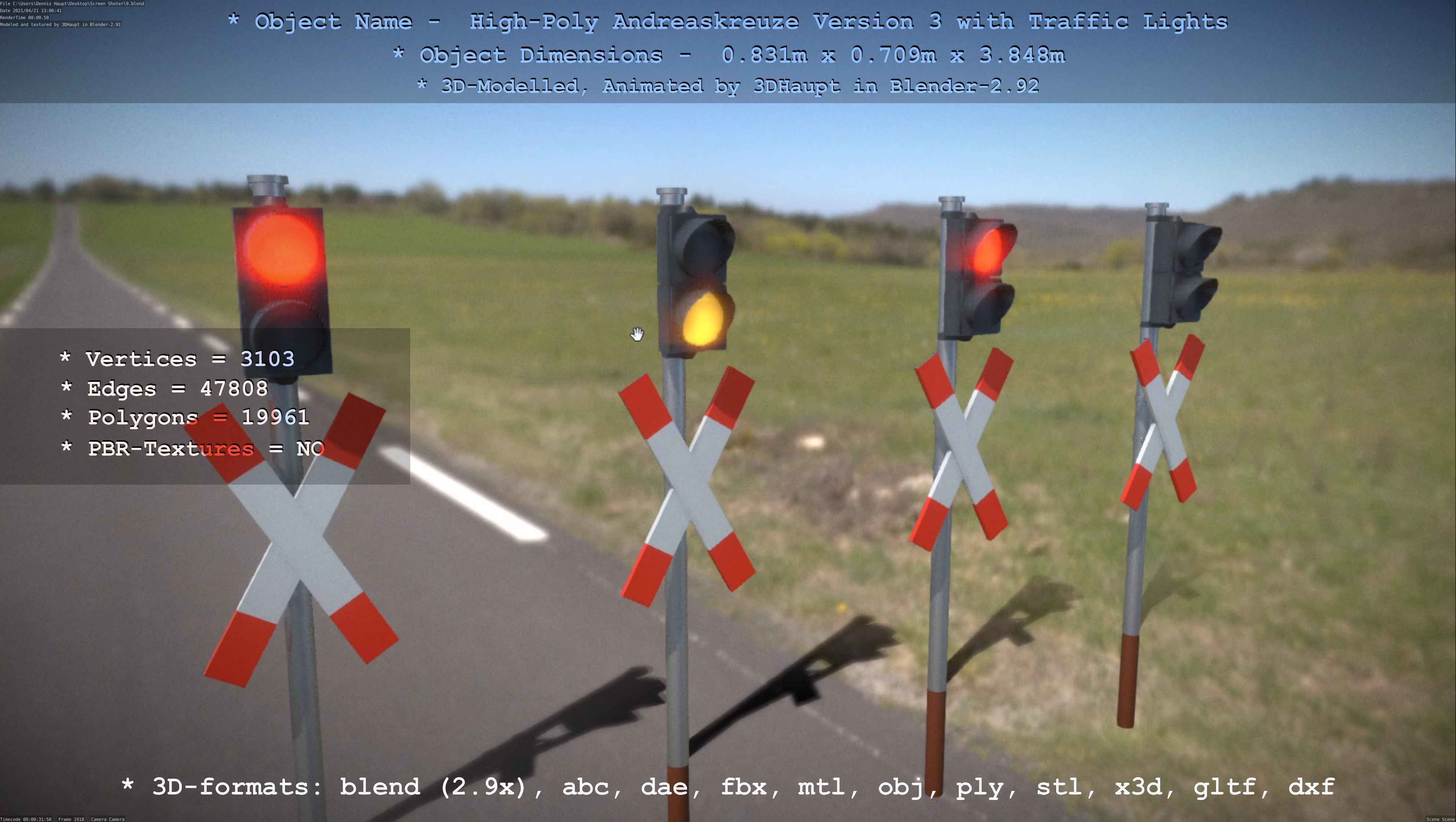 Low and High-Poly Andreaskreuz Version 1 2 and 3 3D Model Collection_107