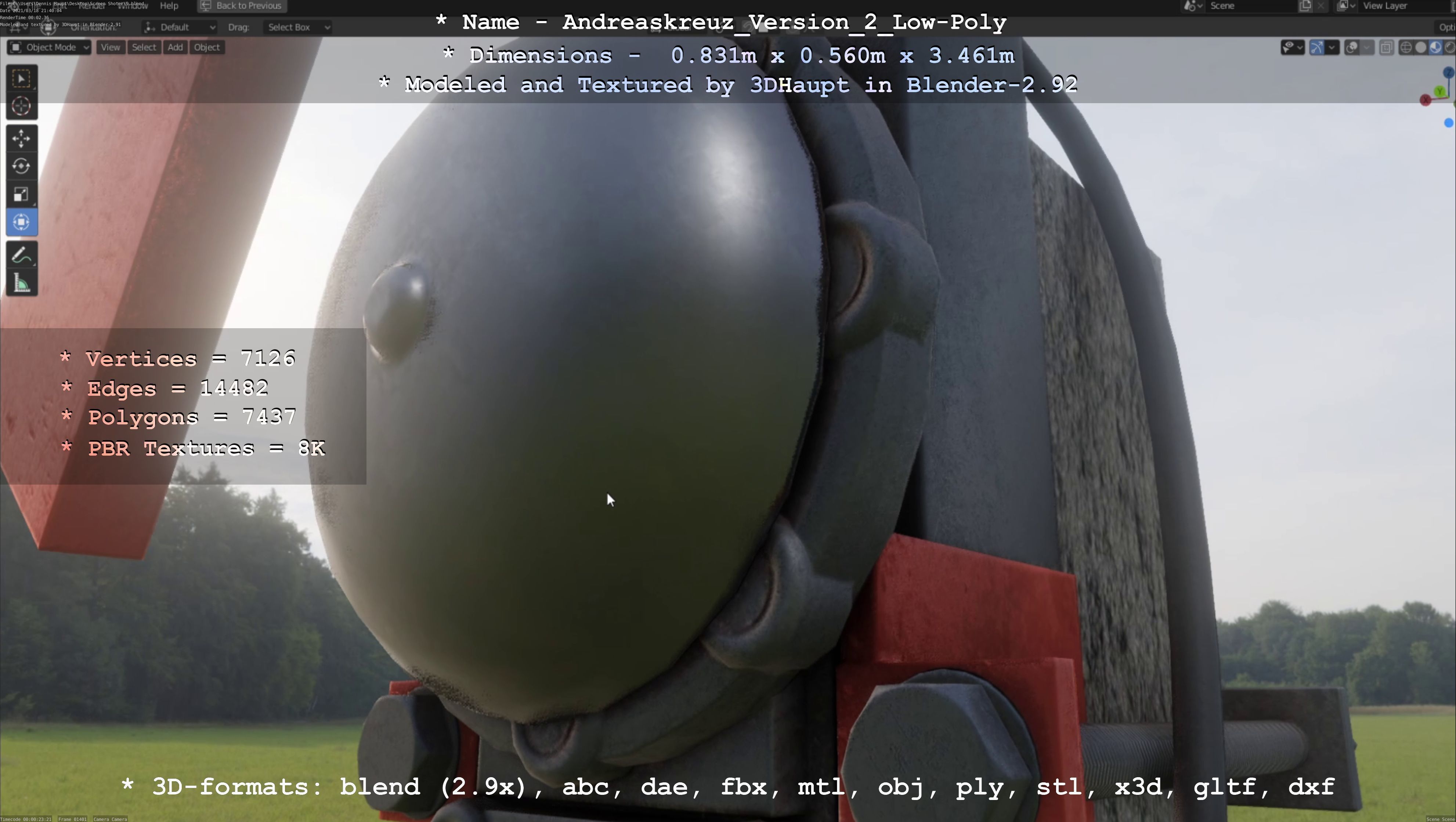 Low and High-Poly Andreaskreuz Version 1 2 and 3 3D Model Collection_14